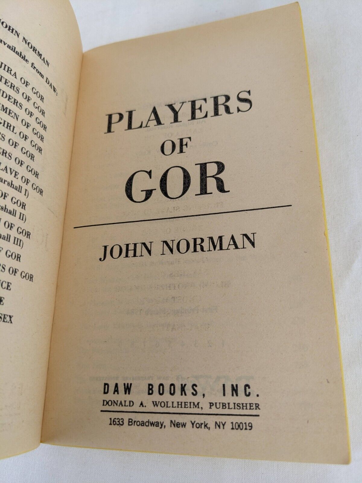 Players of GOR by John Norman 1984 First Printing