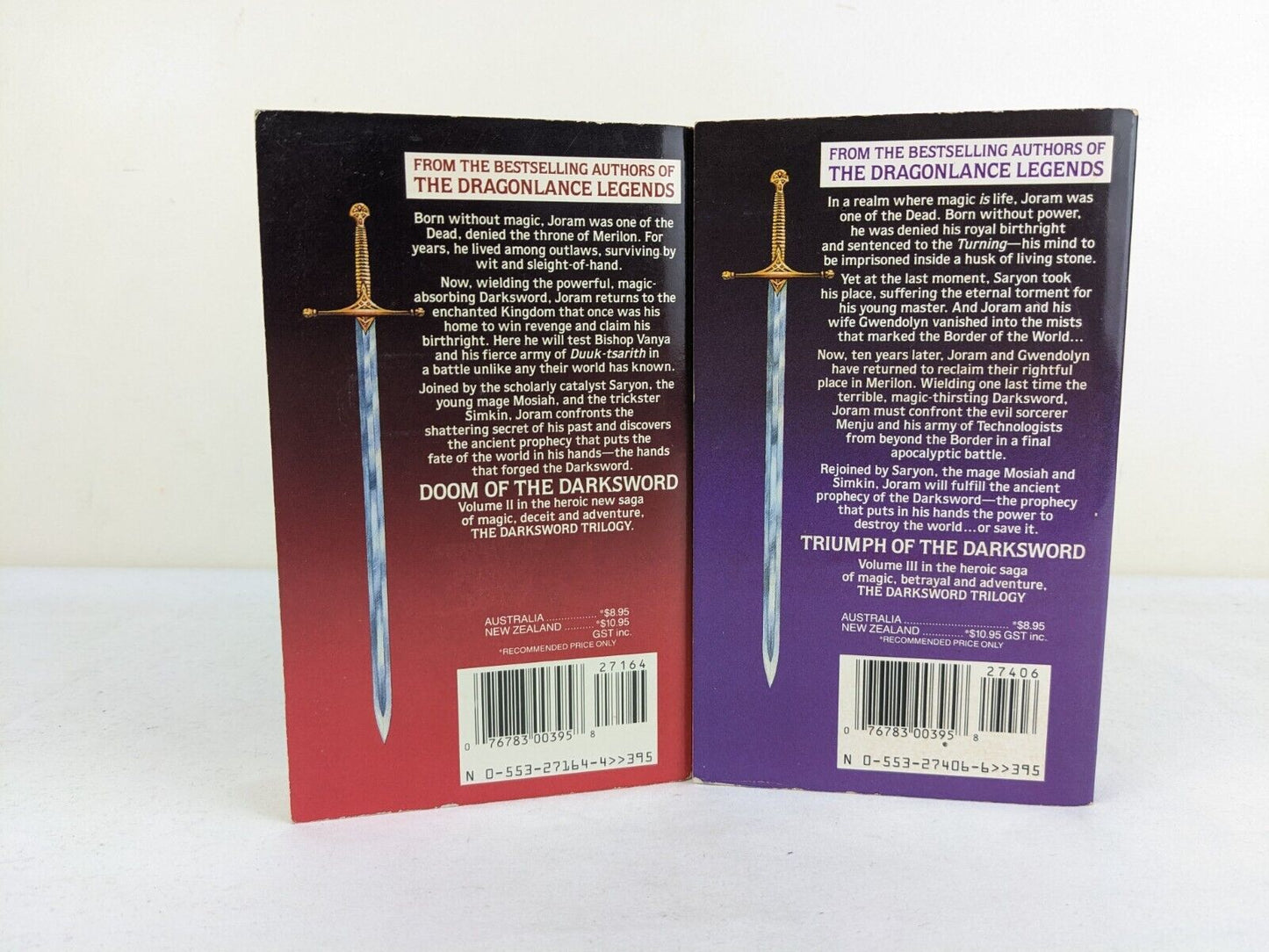 The Darksword books 2 & 3 by Margaret Weis & Tracy Hickman 1988