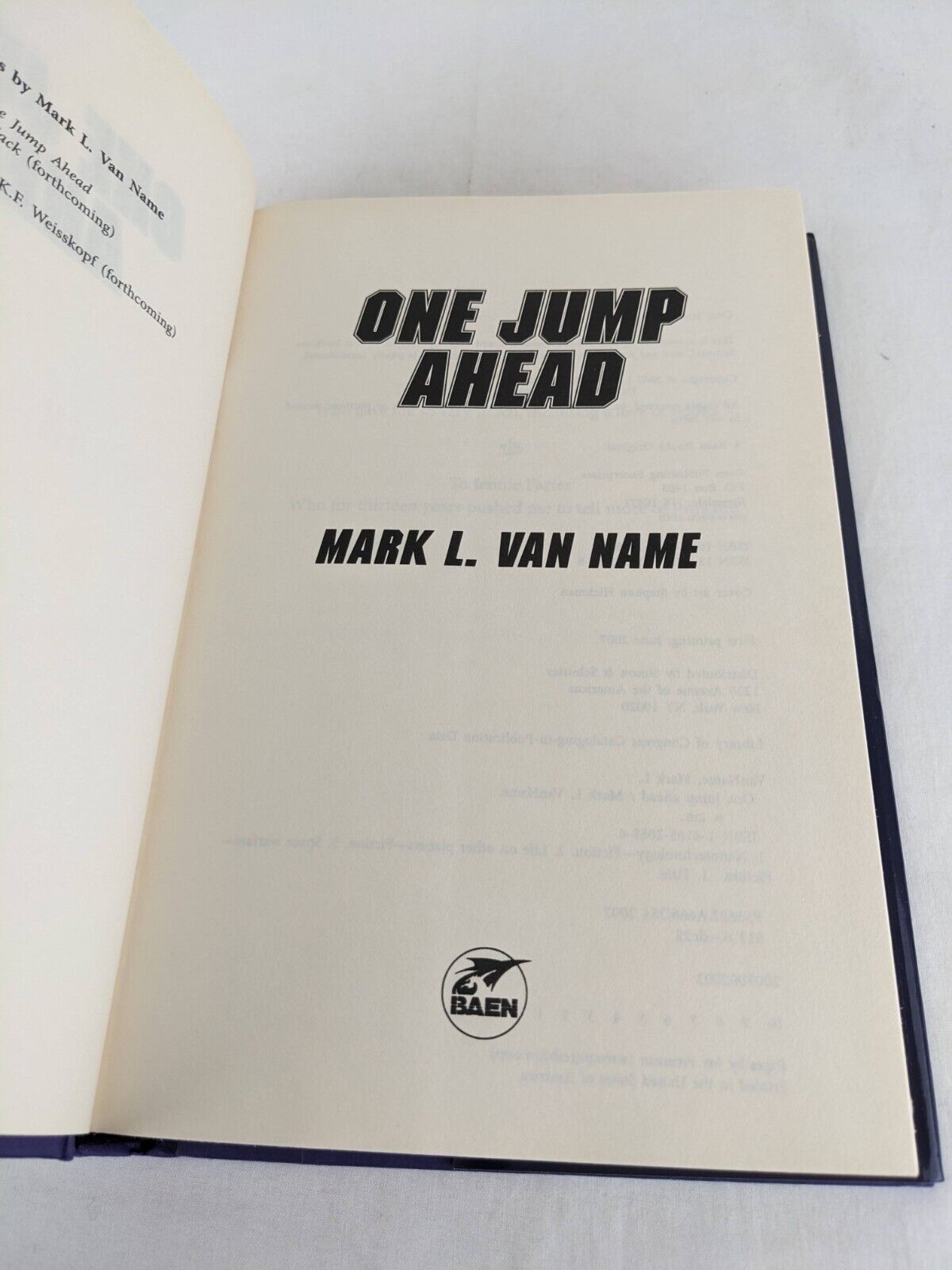 One jump ahead by Mark L. Van Name First Edition 2007 Hardcover Baen