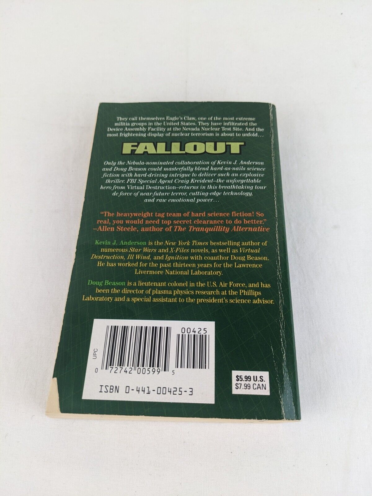 Fallout by Kevin J. Anderson & Doug Beason 1997 Craig Kreident Series