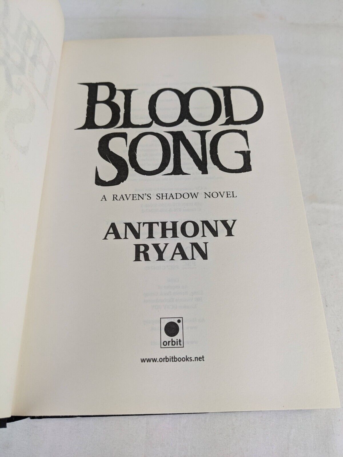 Blood song by Anthony Ryan 2013 Hardcover First edition Raven's shadow