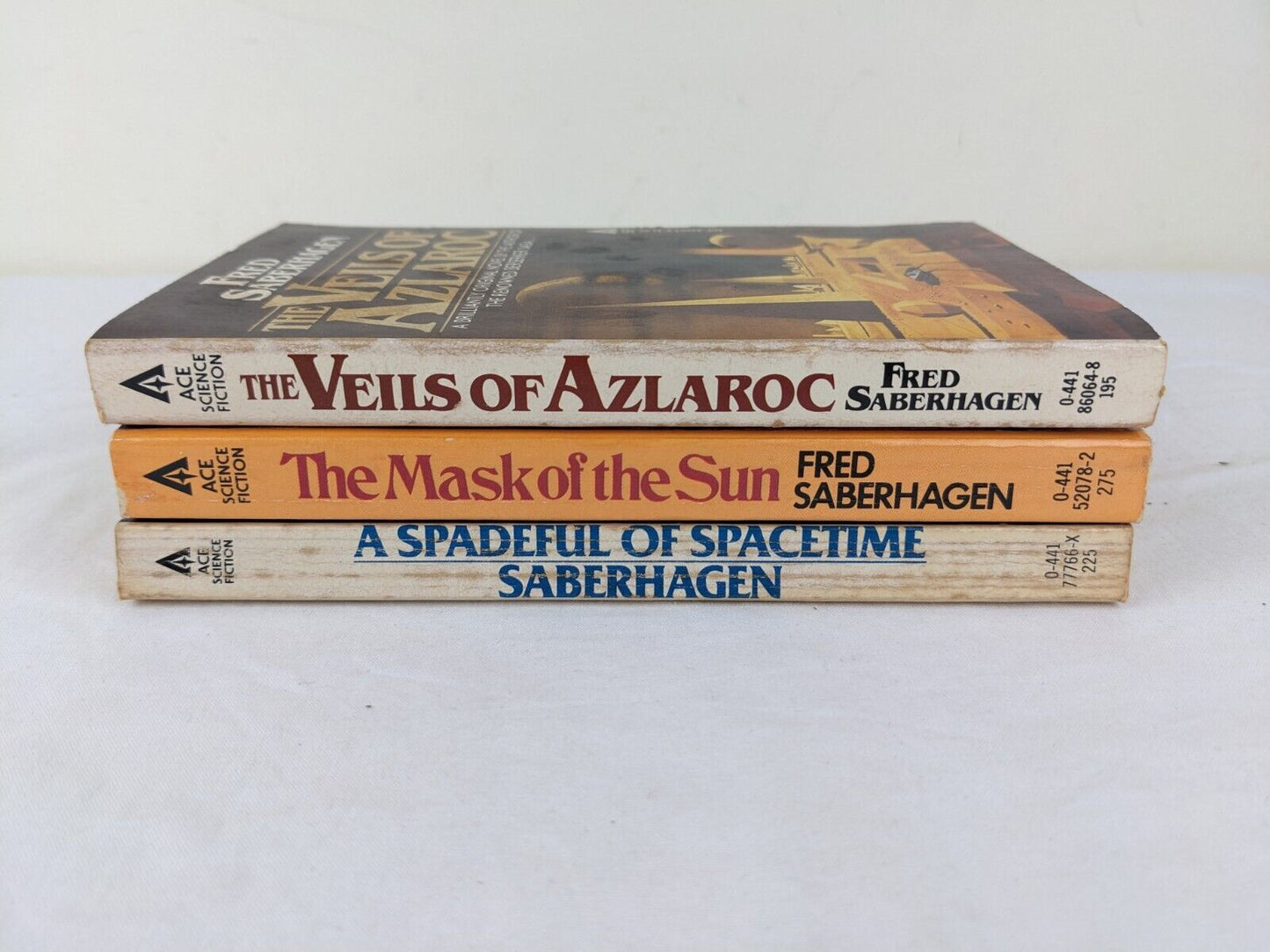 Fred Saberhagen x3 - Azlaroc, Mask of the sun & Spadeful of Spacetime 1978