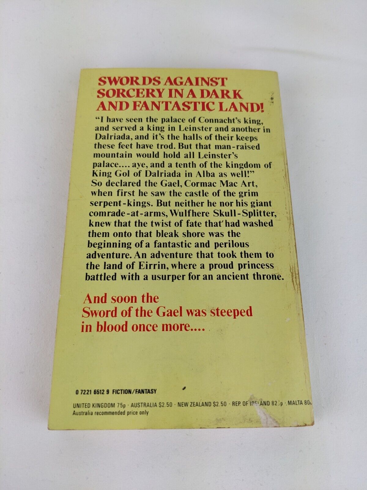 Sword of the Gael by Andrew J. Offutt 1977 Cormac Mac Art series
