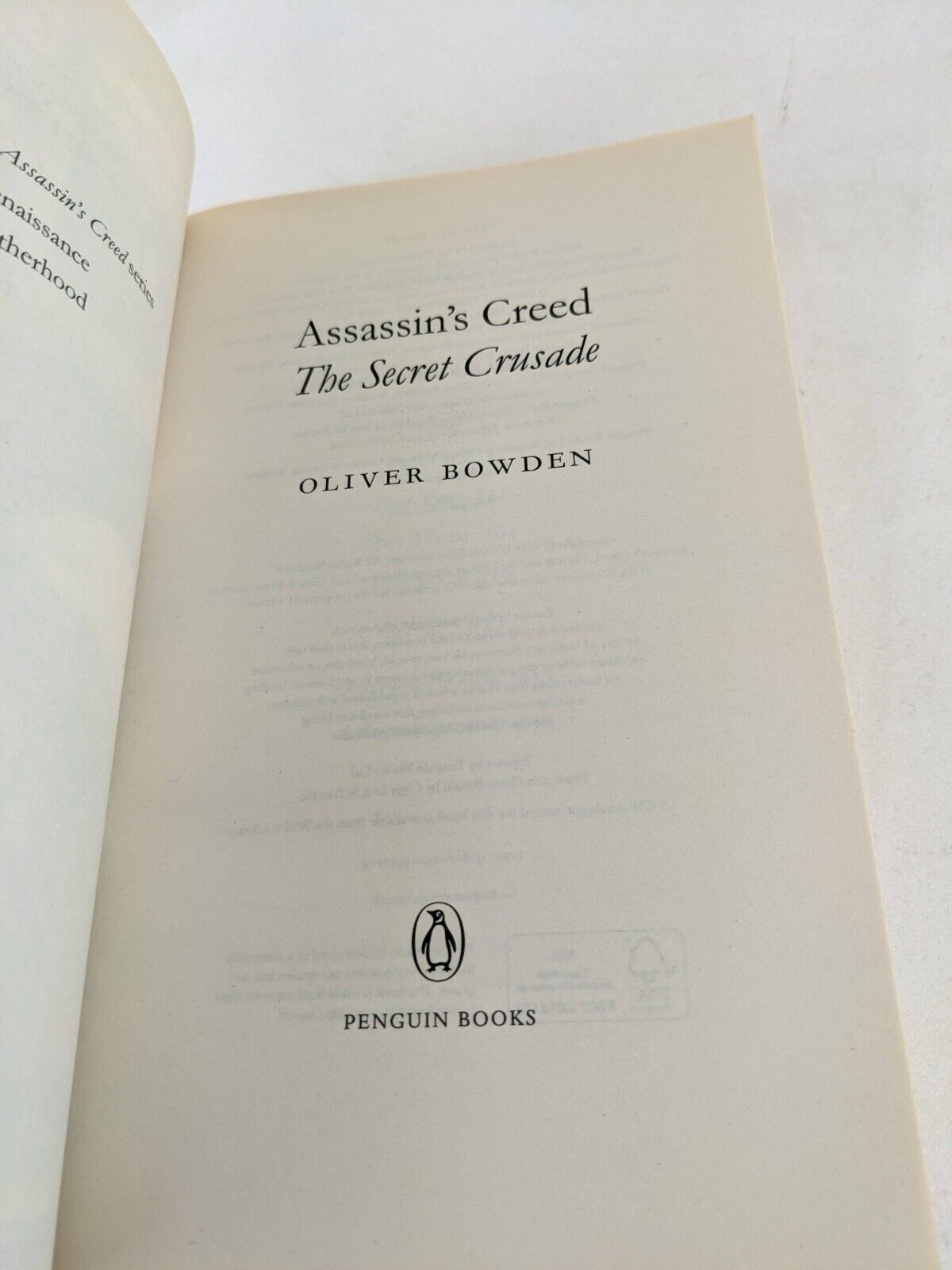 The secret crusade by Oliver Bowden 2011 Assassin's Creed