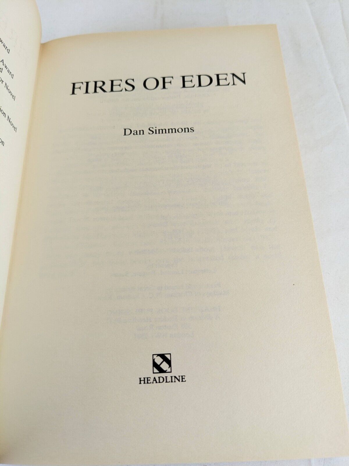 Fires of Eden by Dan Simmons 1994 Hardcover Headline UK First Edition