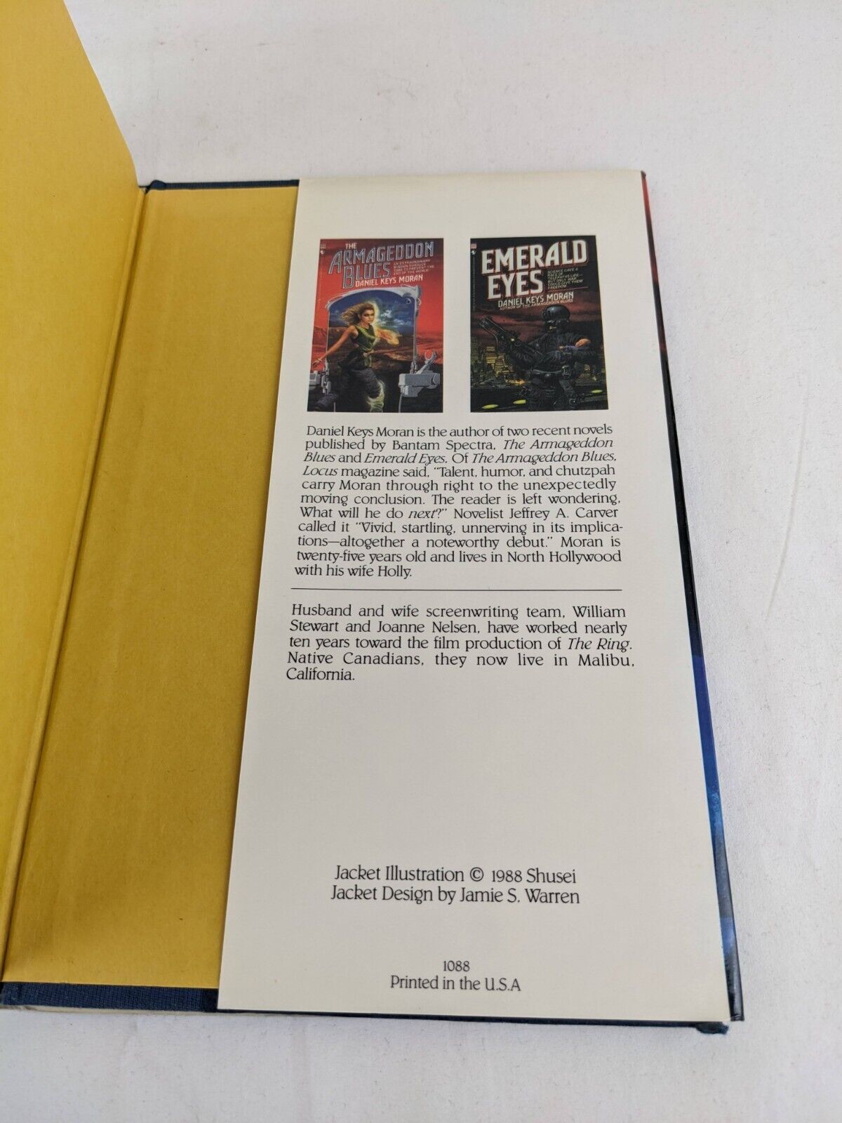 The ring by Daniel Keys Moran 1988 US First Edition Hardcover