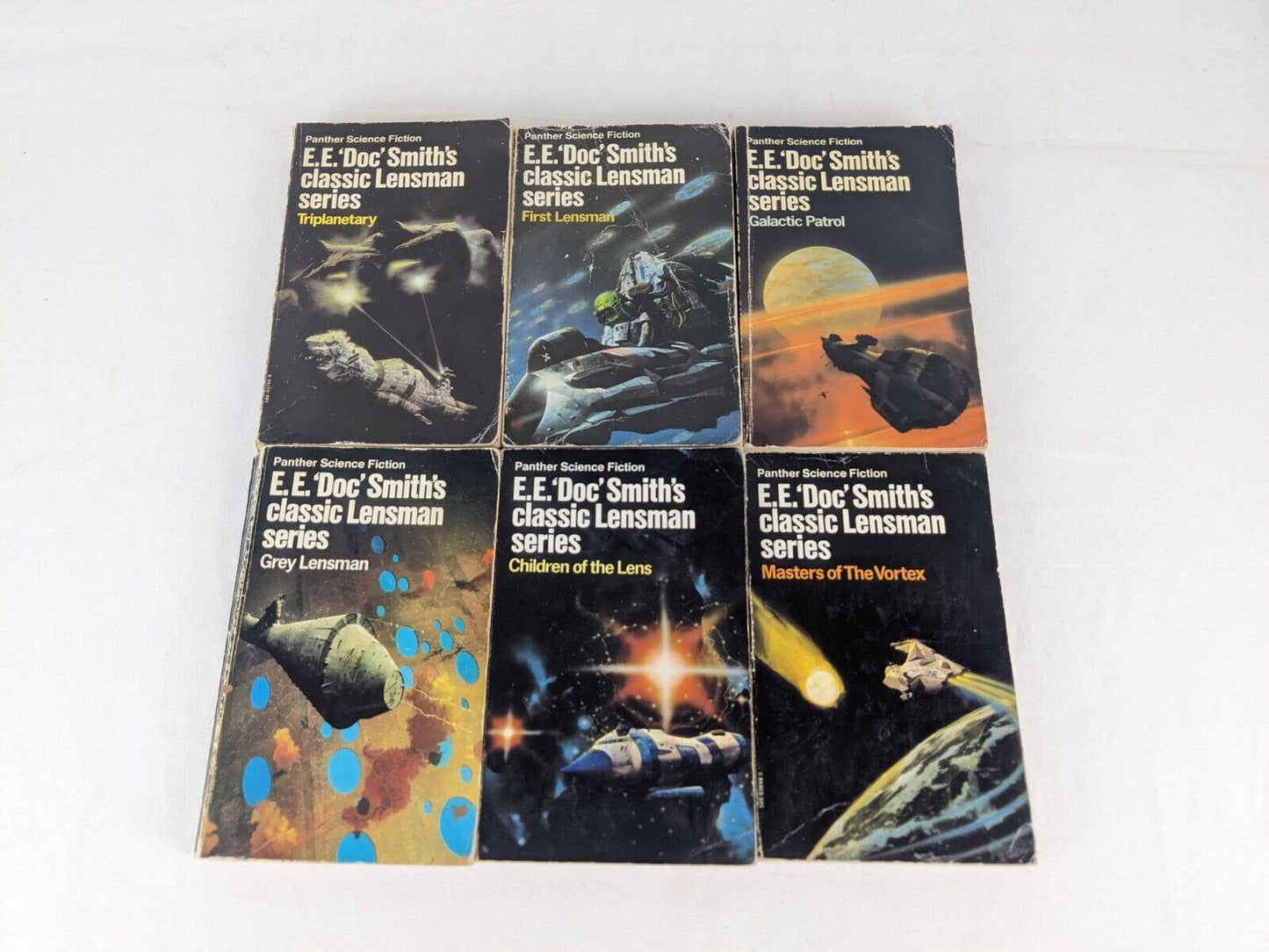 Lensman x6 books by E. E. Doc Smith - Triplanetary, first lensman, galactic etc.