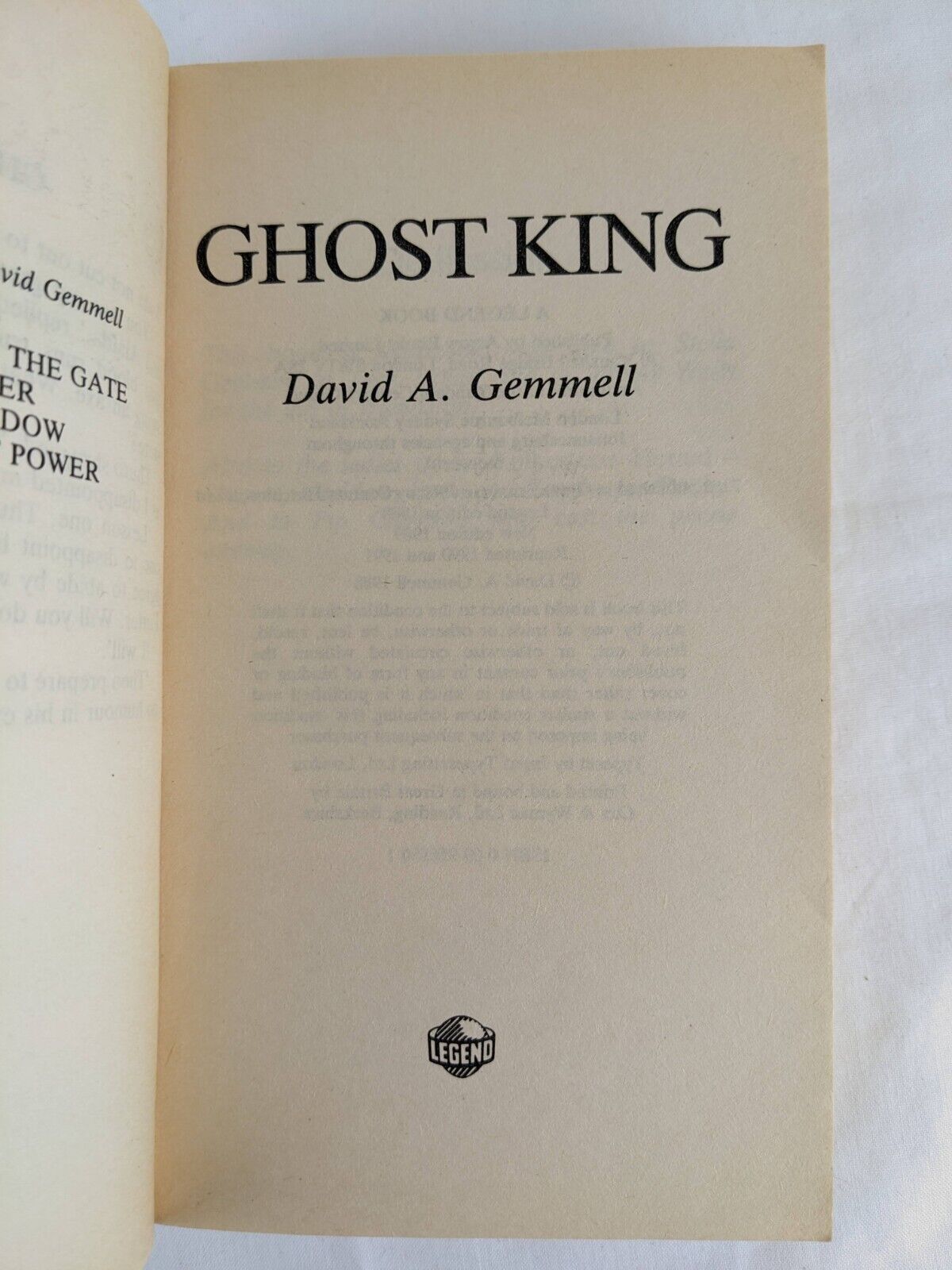 Ghost king by David Gemmell 1991 Stones of power