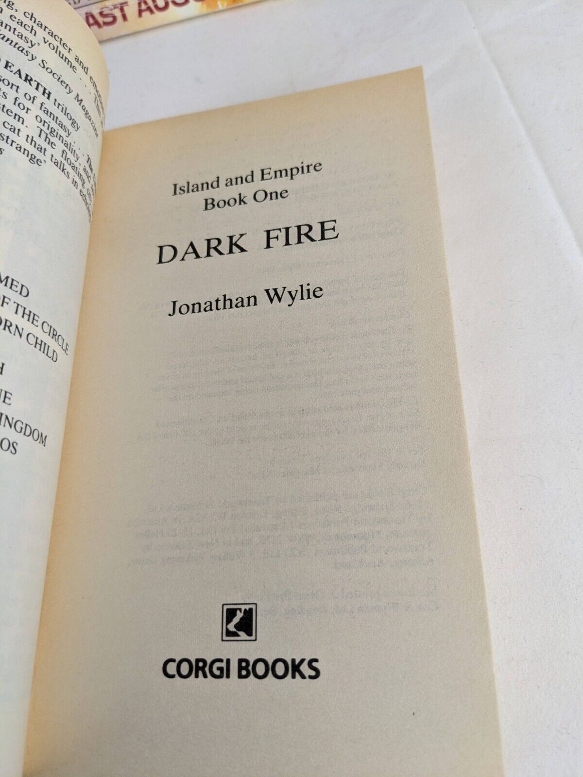 Island & Empire Series by Jonathan Wylie 1993 Fire, flame, augury