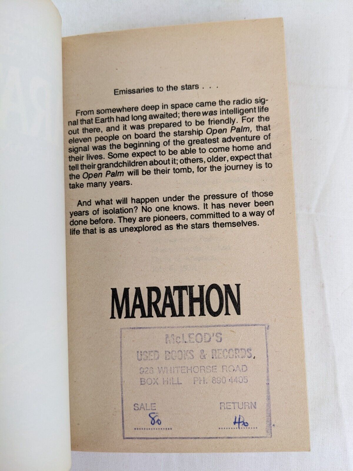 Marathon by D. Alexander Smith 1982 Ace books