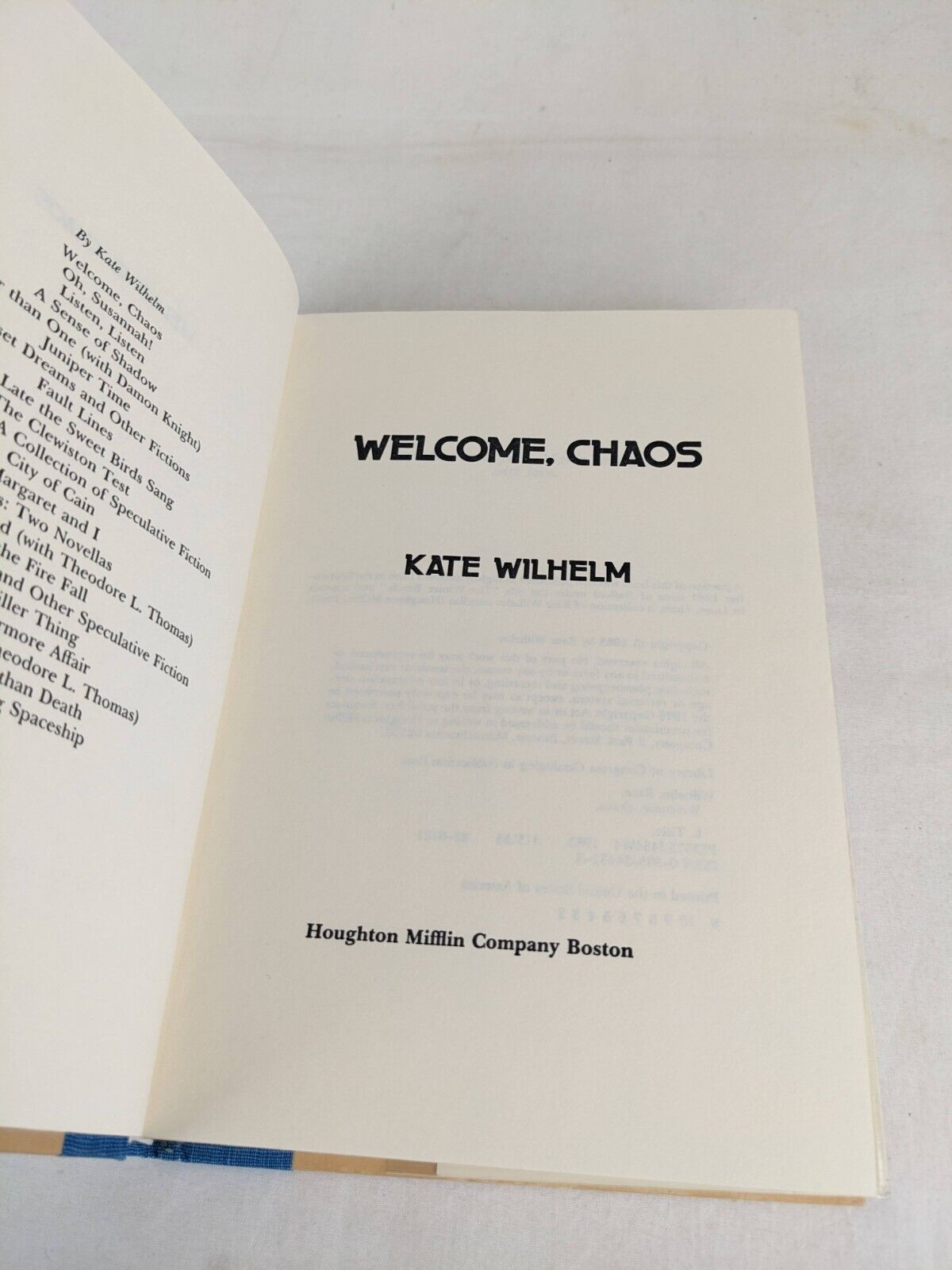 Welcome Chaos by Kate Wilhelm 1983 Hardcover First Edition