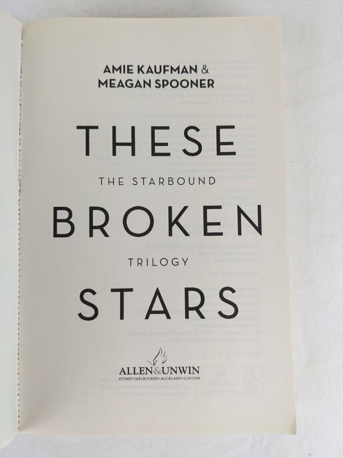 these broken stars by Amie Kaufman & Meagan Spooner 2013 The starbound trilogy