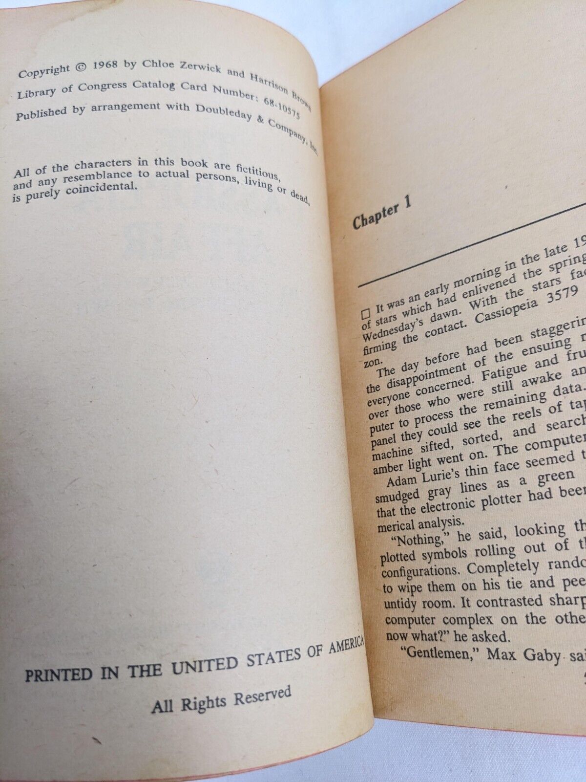 The Cassiopeia affair by Chloe Zerwick & Harrison Brown 1968 Curtis Books