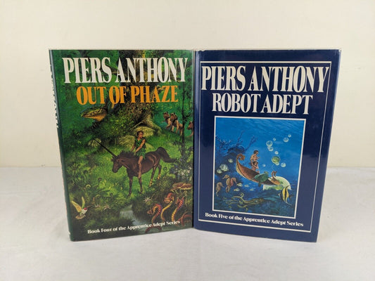 Out of Phaze & Robot Adept by Piers Anthony 1987 Hardcover Apprentice Adept