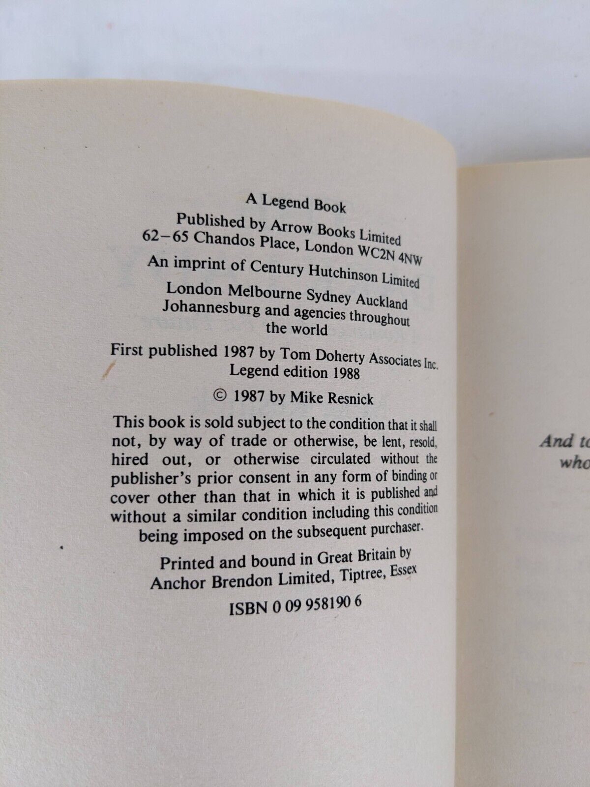 Mike Resnick x 3 - Eros at Nadir, Stalking the unicorn & the dark lady 1986