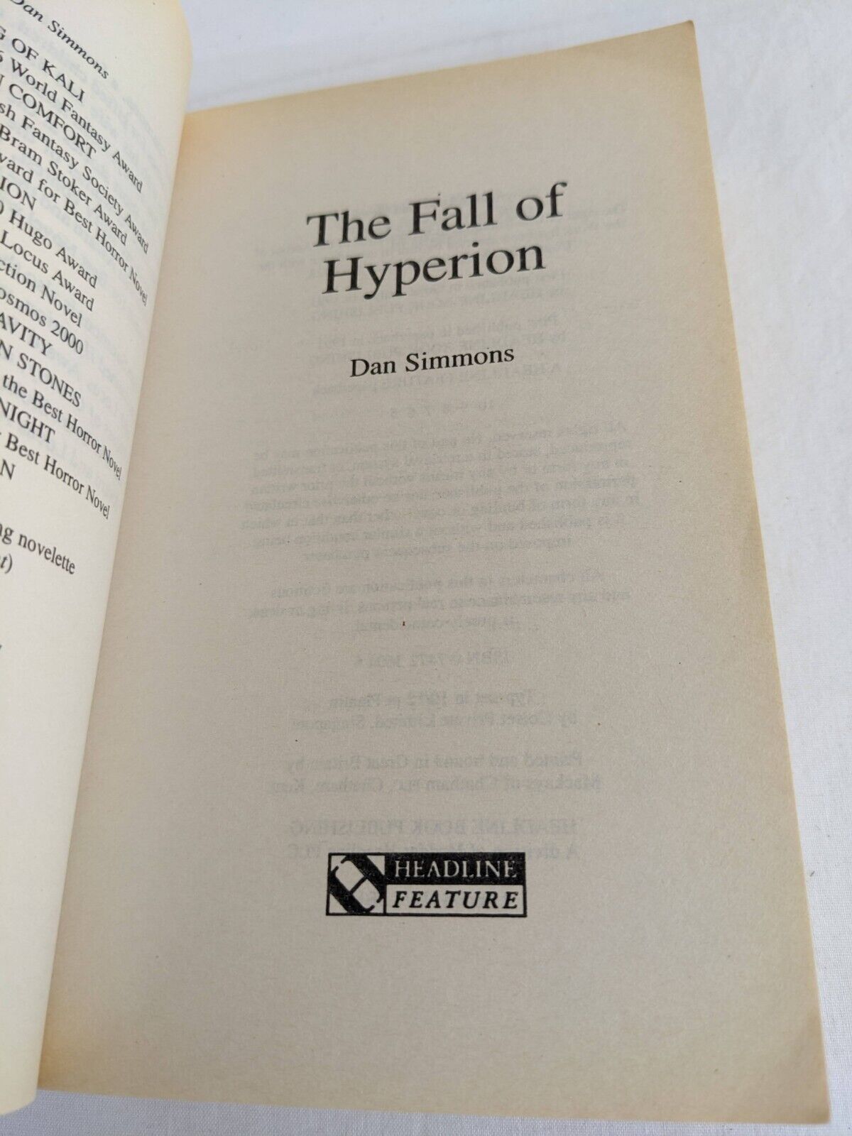 The fall of hyperion by Dan Simmons 1991