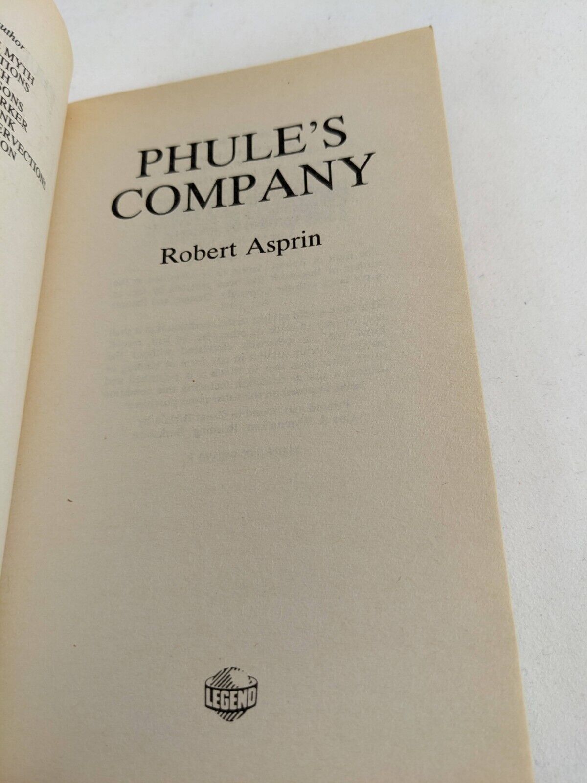 Myth adventures x 6 & Phule's company & cash war by Robert Asprin 1991