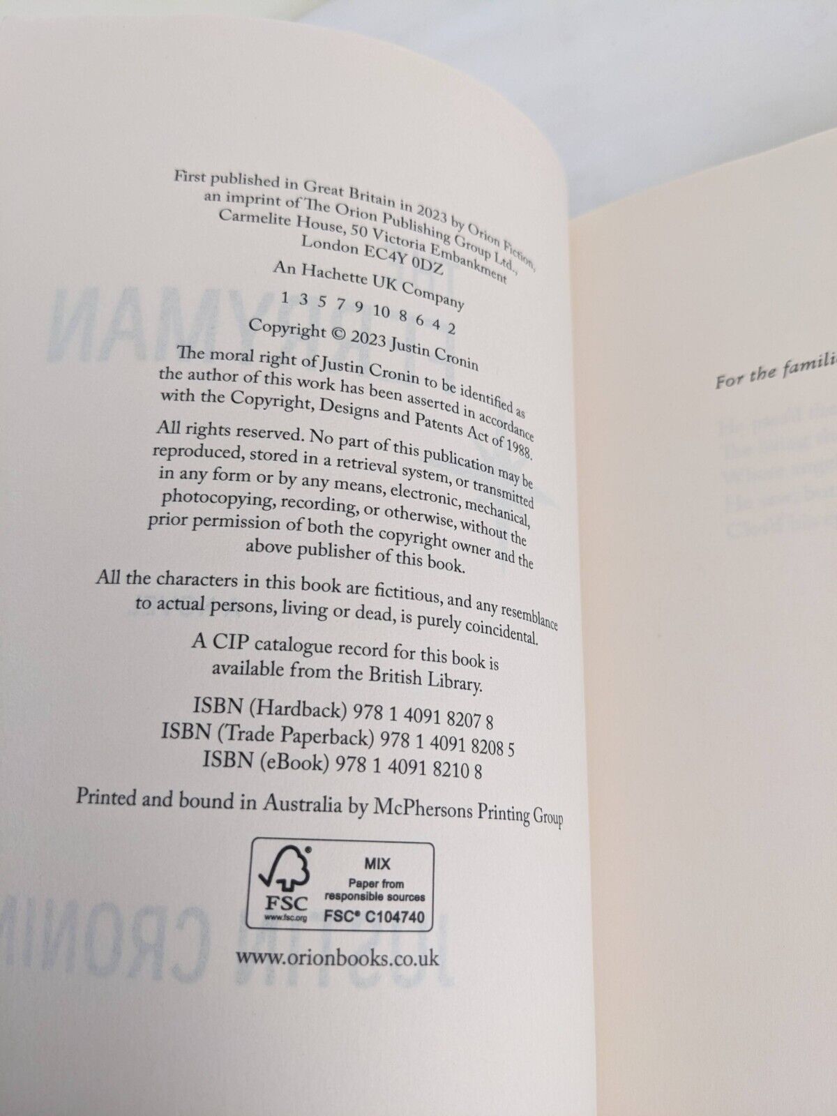 The ferryman by Justin Cronin 2023