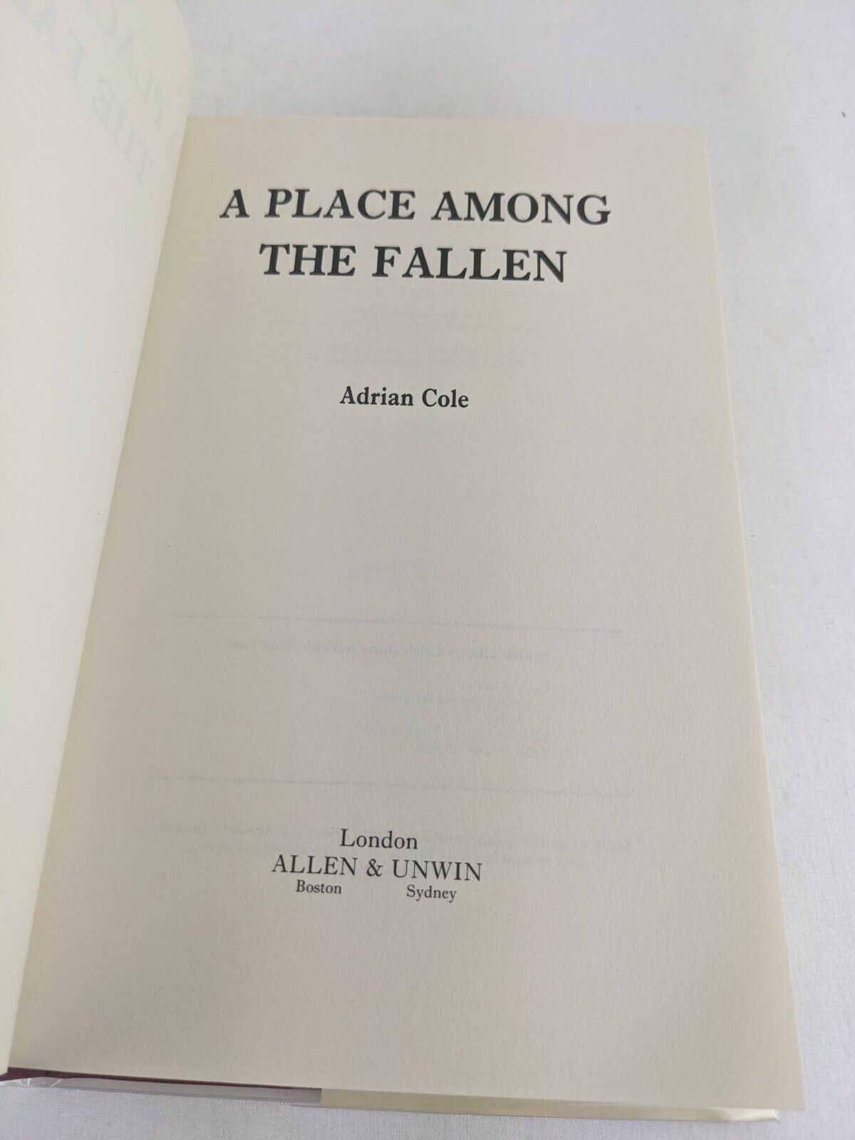 A place among the fallen by Adrian Cole 1986 Hardcover The Omaran Saga