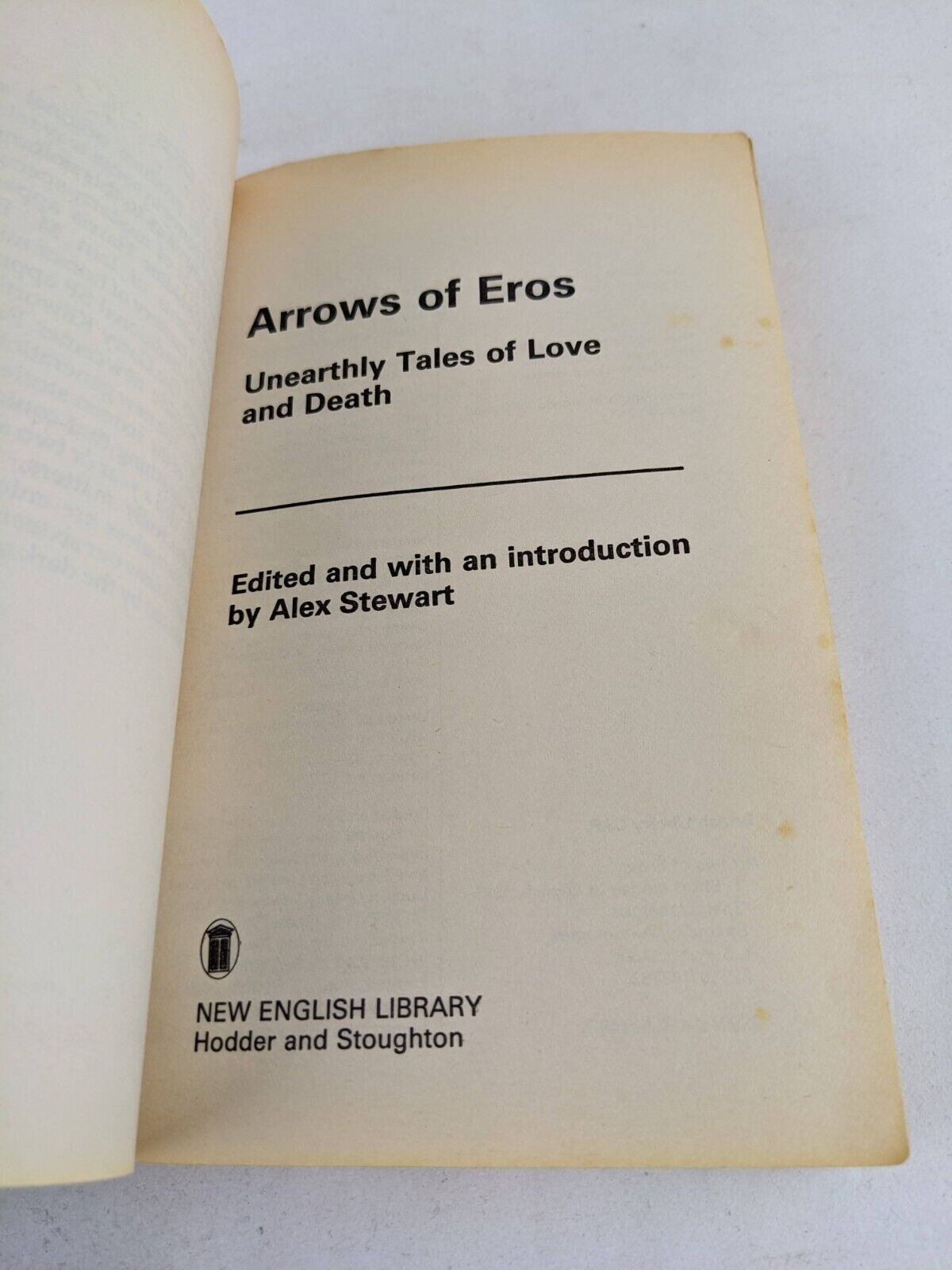 Arrows of Eros by Alex Stewart 1989 Sci-Fi Anthology