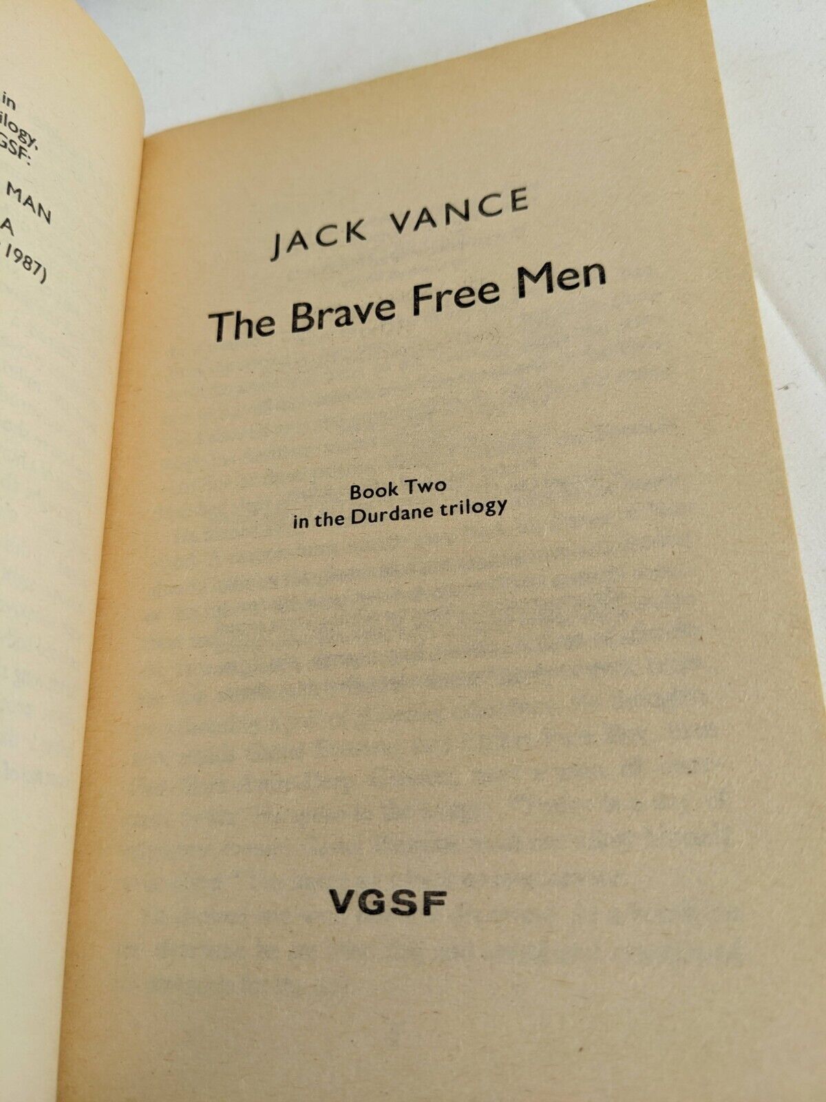 Brave free men & The Asutra by Jack Vance 1987 Fabulous Durdane