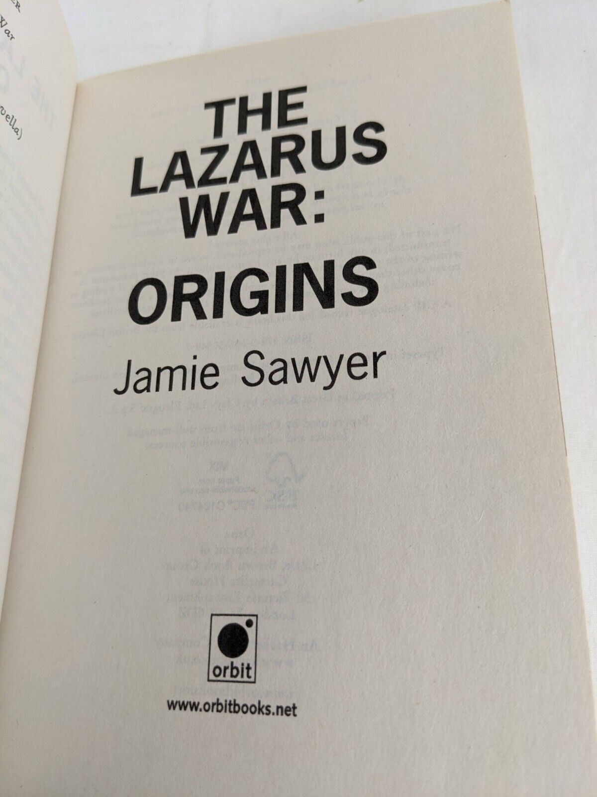 The Lazarus war by Jamie Sawyer 2015 Artefact, Legion, Origins