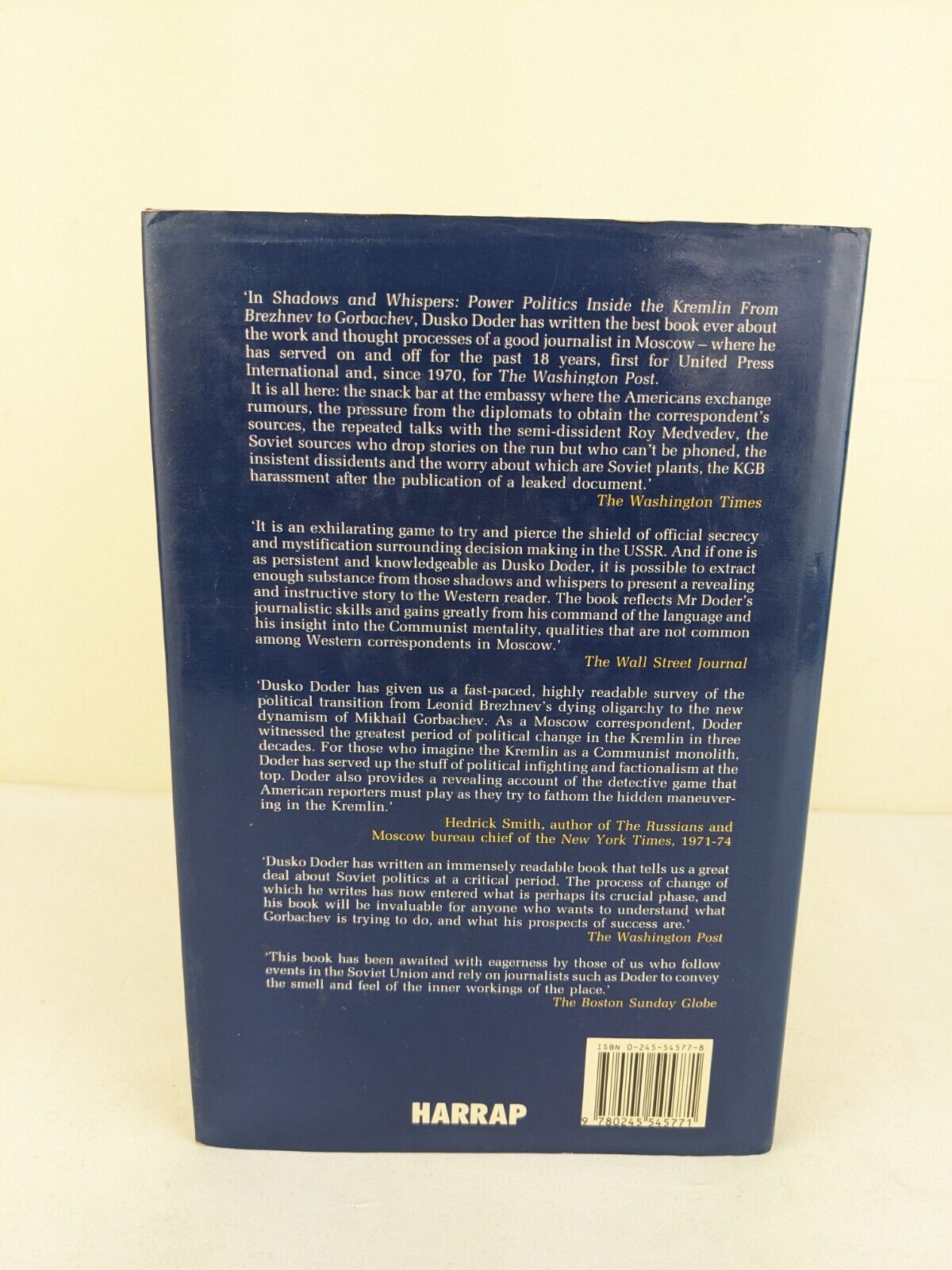 Shadows and Whispers: Power Politics Kremlin by Dusko Doder 1988 Hardcover