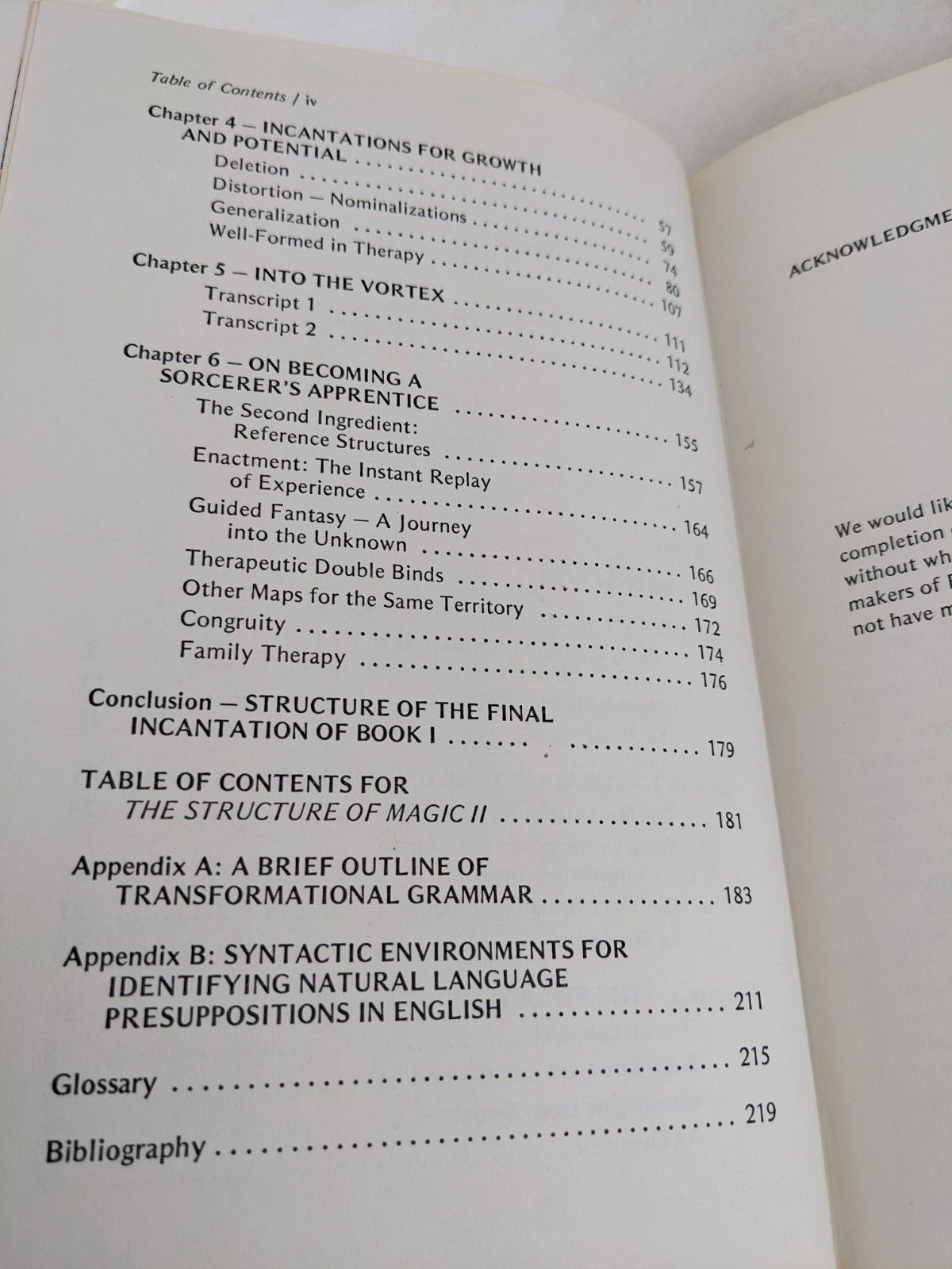 Structure of Magic I: Book about Language and Therapy Richard Bandler 1975 HC