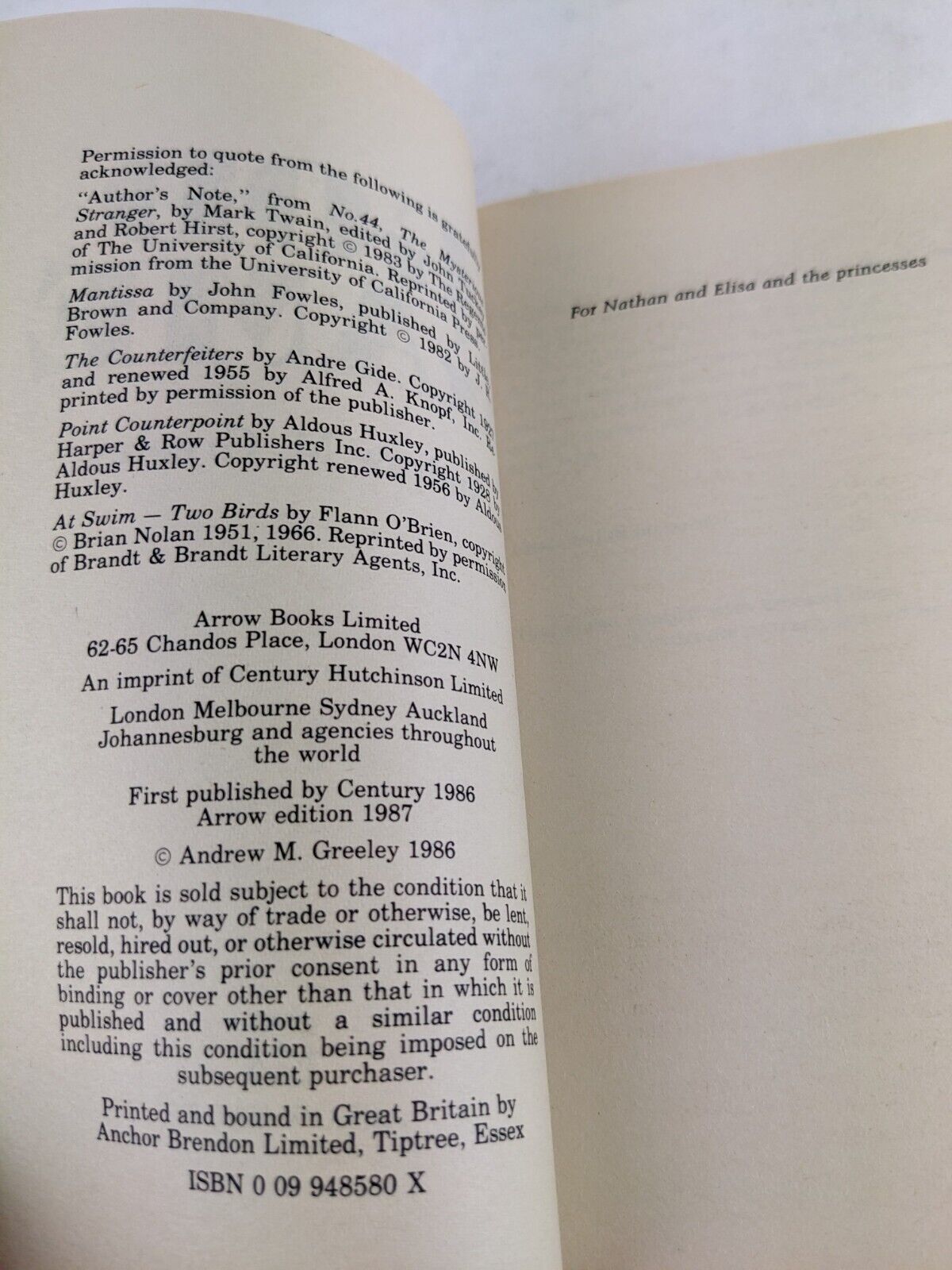 God Game by Andrew M. Greeley 1987