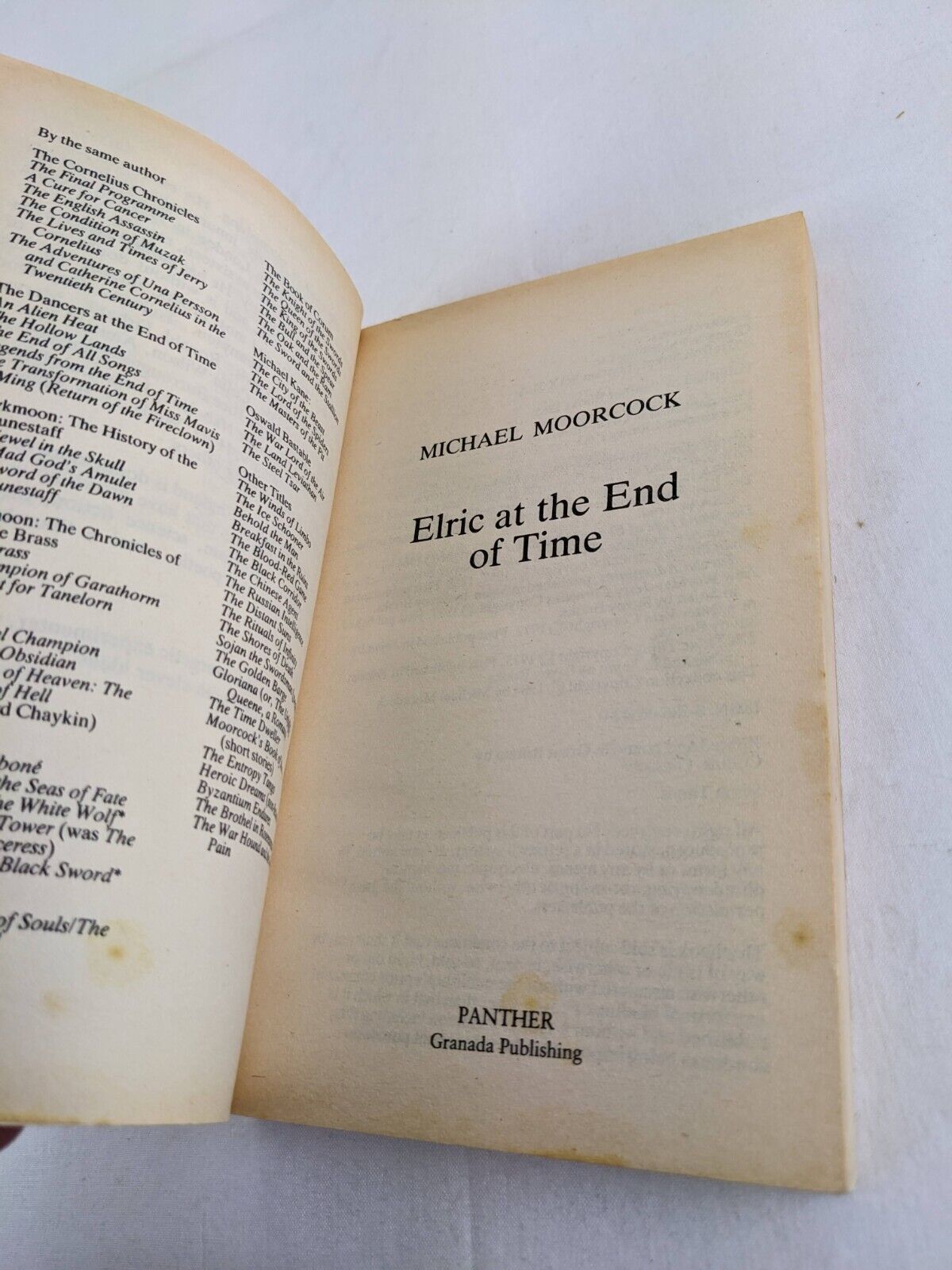 Elric at the end of time by Michael Moorcock 1985 Granada