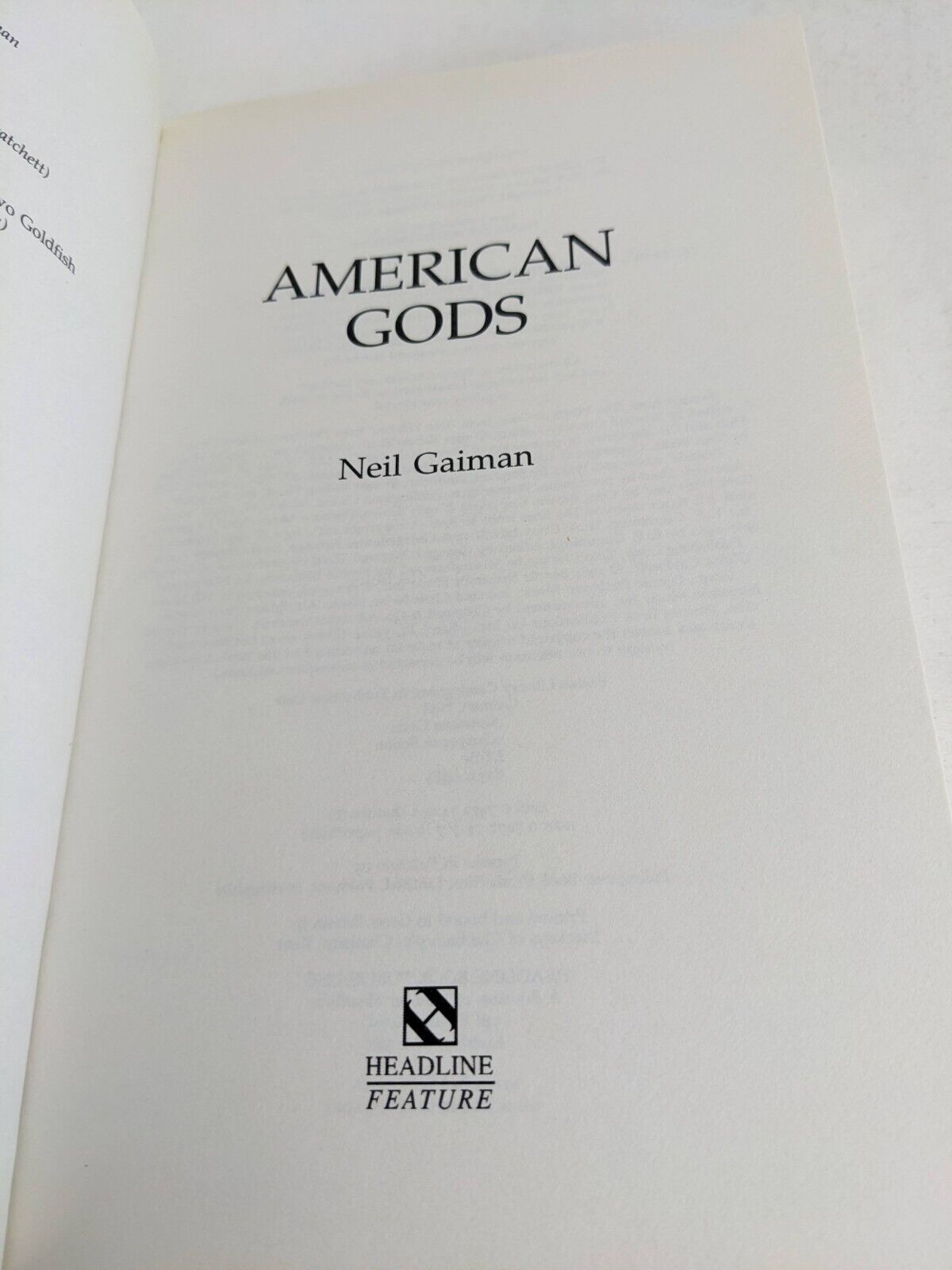 American Gods by Neil Gaiman 2001 Headline