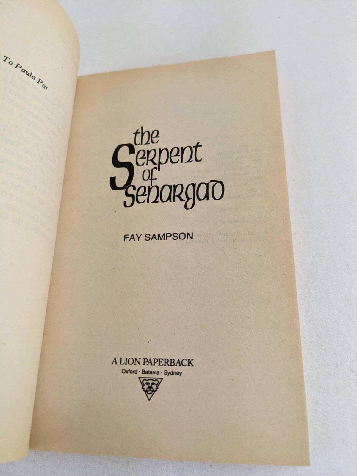 The Serpent of Senargad by Fay Sampson 1989 Pangur ban series