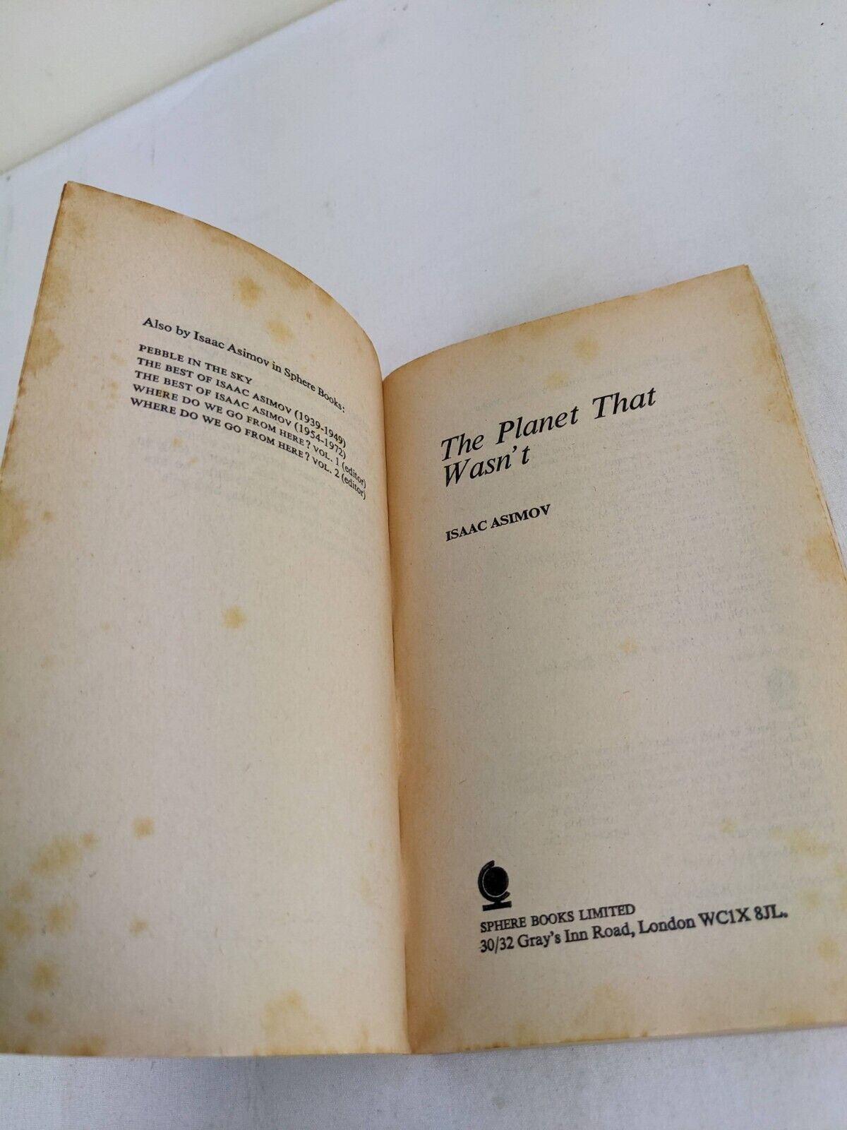 The planet that wasn't by Isaac Asimov 1976 Sphere science