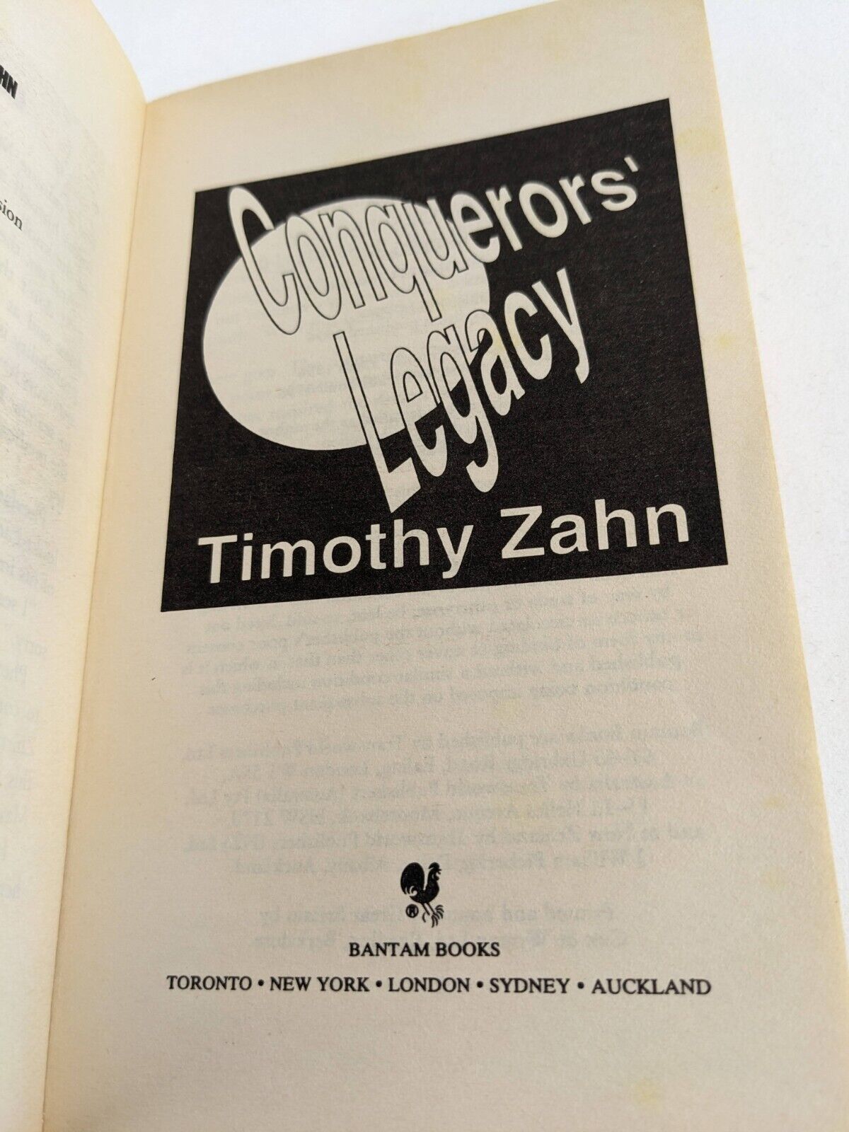 Conqueror's Pride, Conqueror's Legacy by Timothy Zahn 1994 The Conquerors Saga