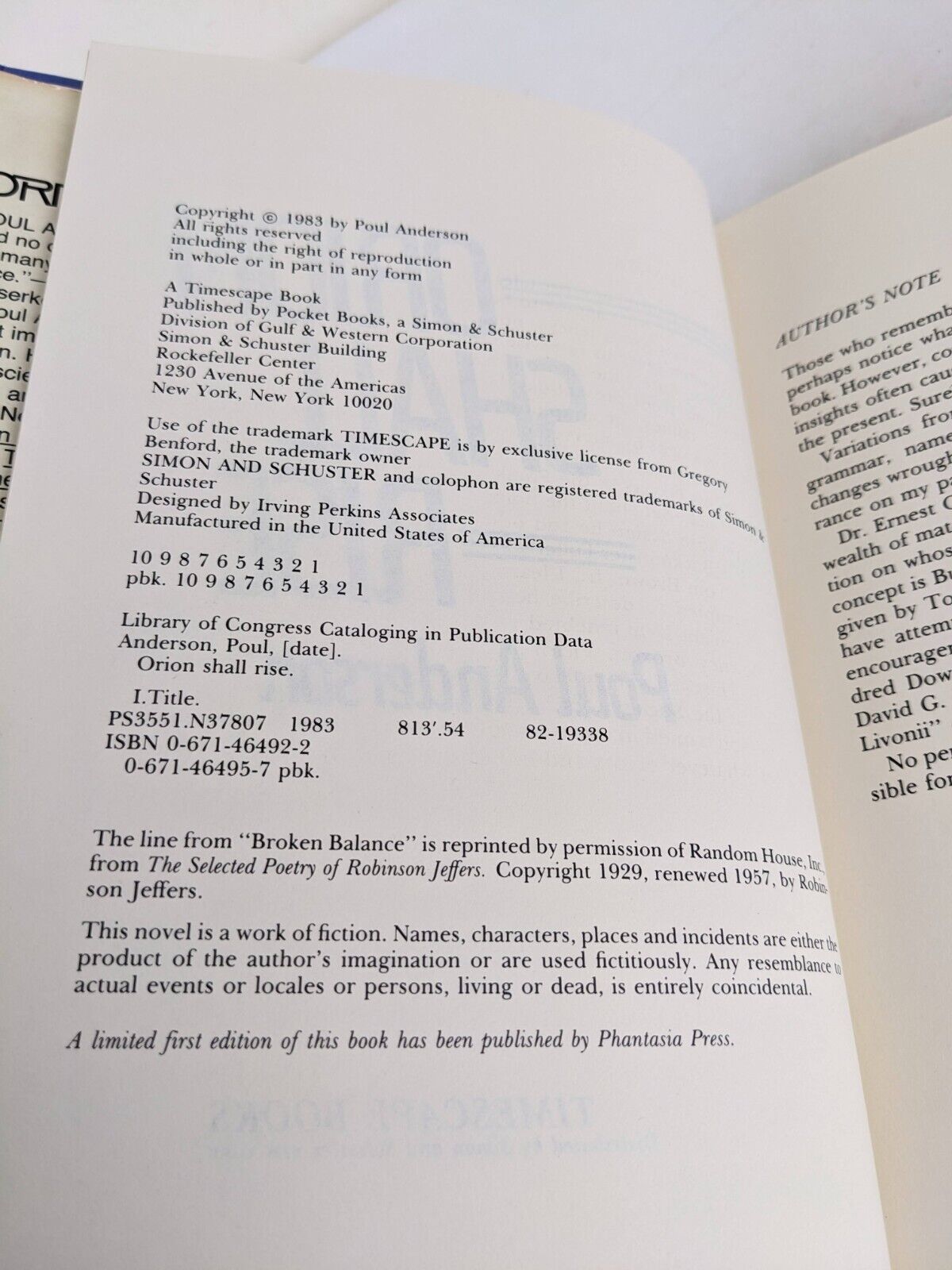 Orion shall rise by Poul Anderson 1983 Hardcover First Edition