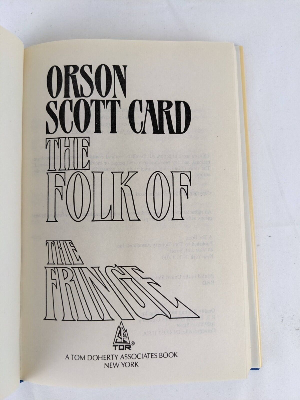 The folk of the fringe - Orson Scott Card Hardcover 1989 First Edition