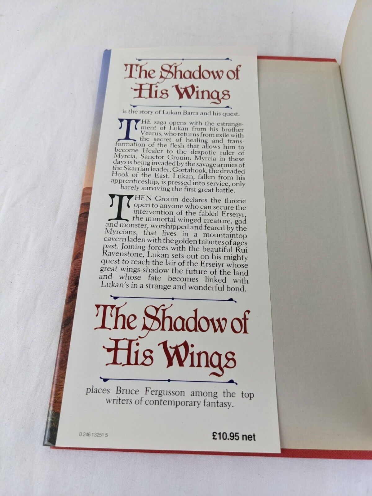 The shadows of his wings by Bruce Fergusson 1987 Hardcover UK First Edition