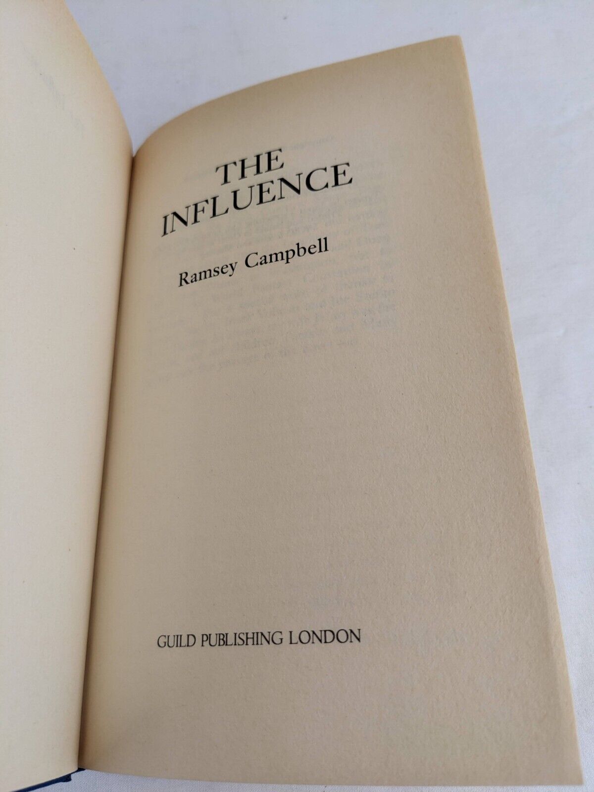 The influence by Ramsey Campbell Hardcover 1988 Horror Supernatural