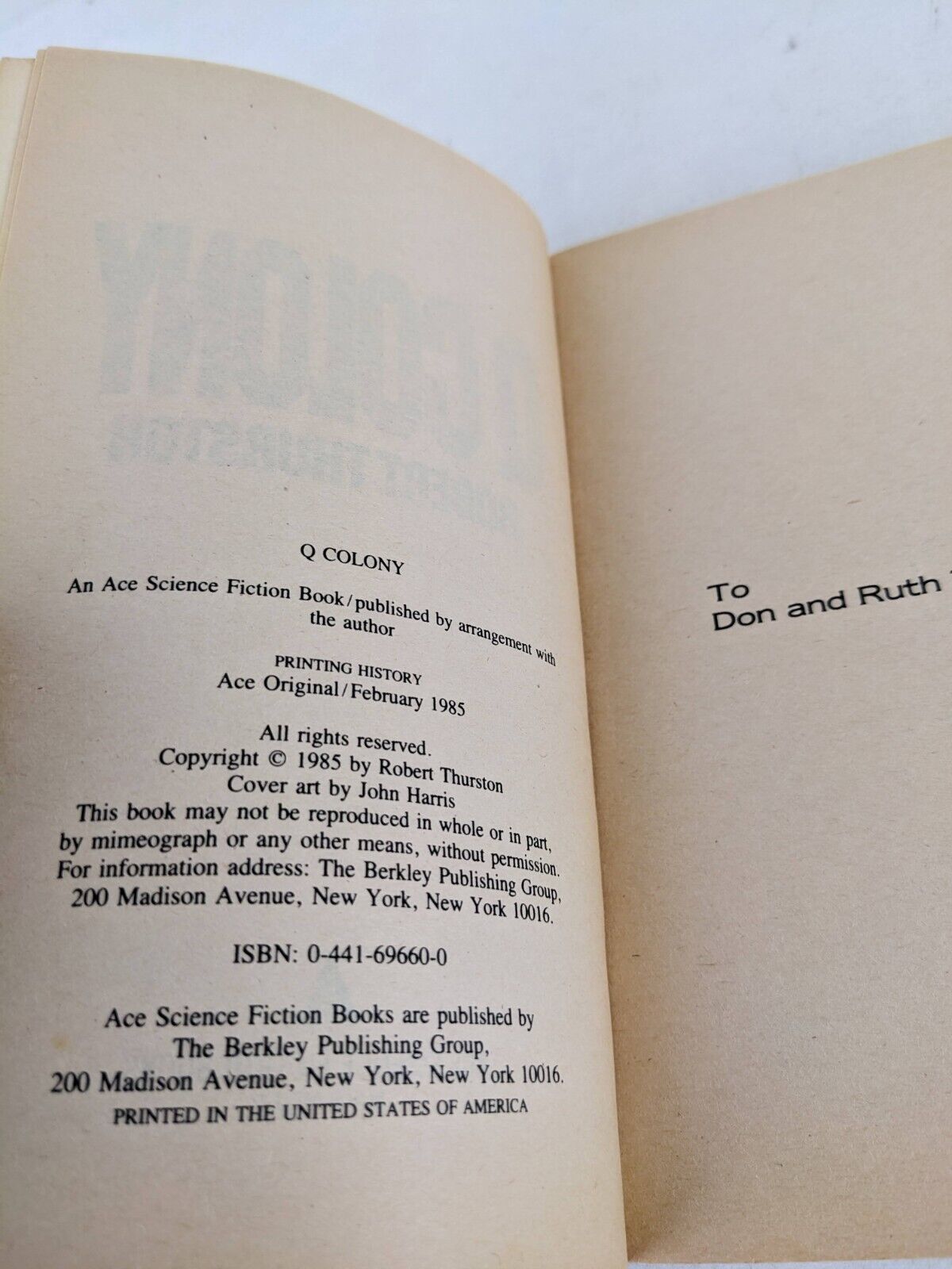 Q colony by Robert Thurston 1985