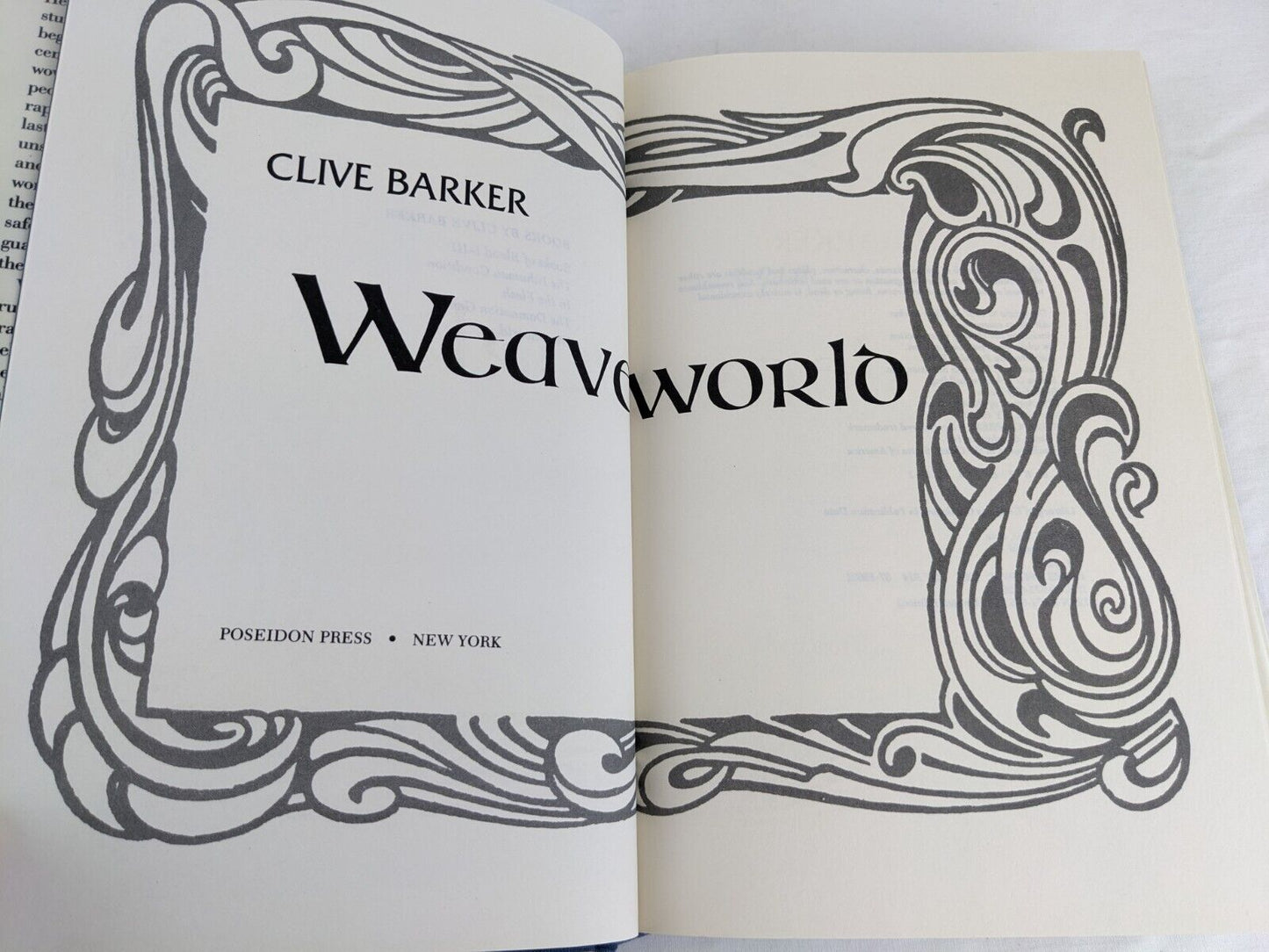 Weaveworld by Clive Barker 1987 Hardcover First Edition