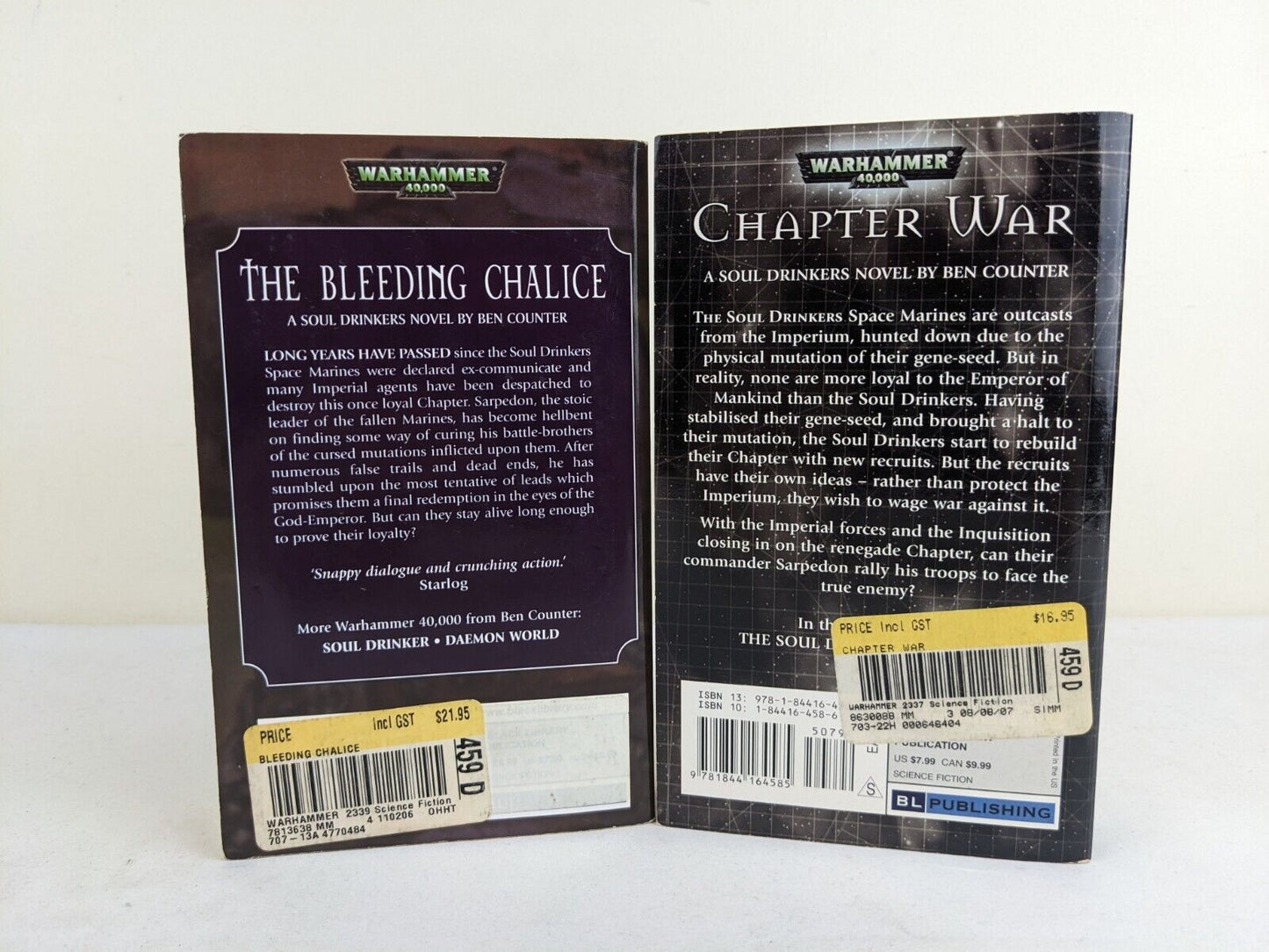 Warhammer: Bleeding Chalice & Chapter War by Ben Counter 2003 Soul Drinkers