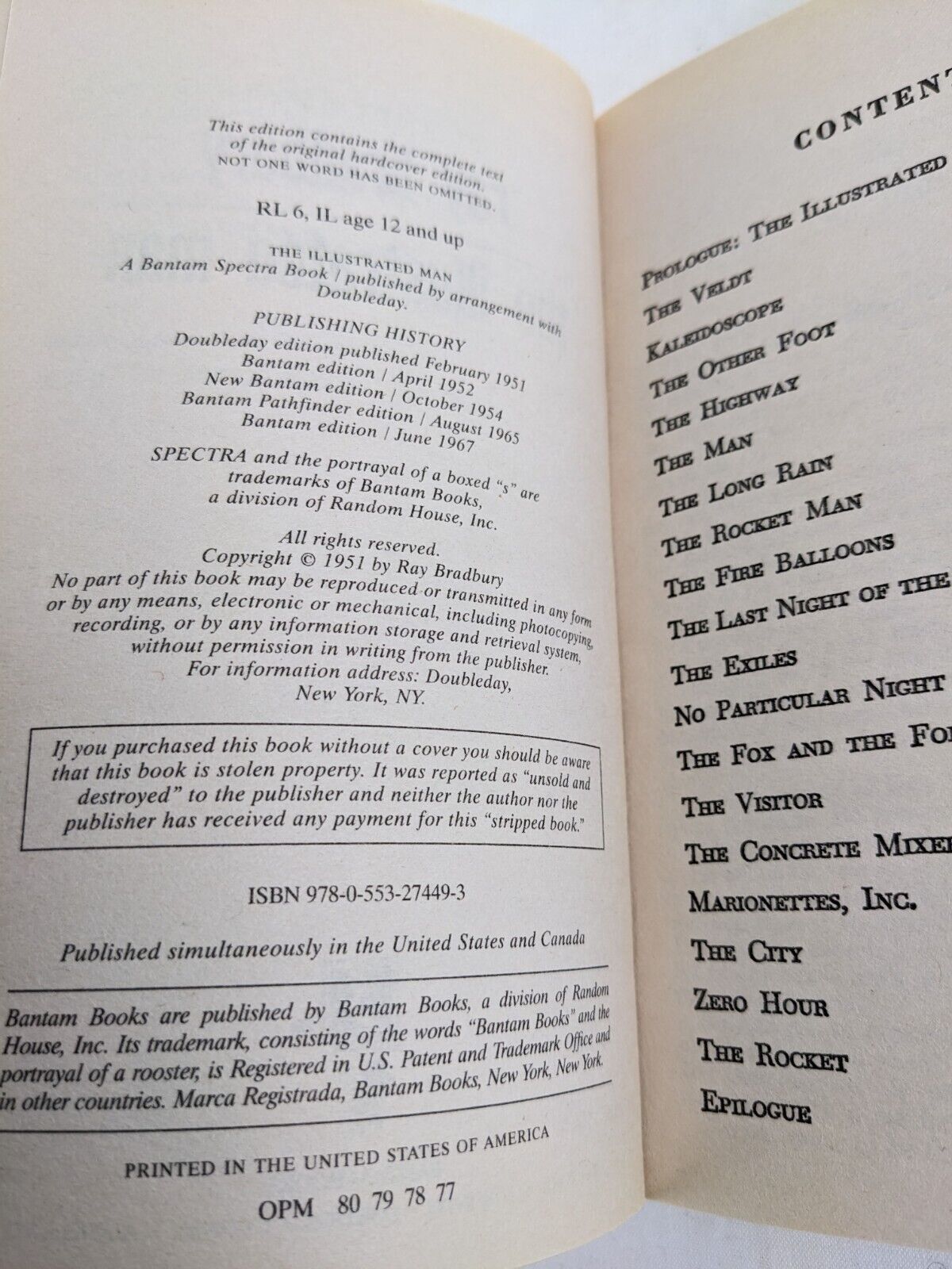 The illustrated man by Ray Bradbury - Bantam Grand master editions