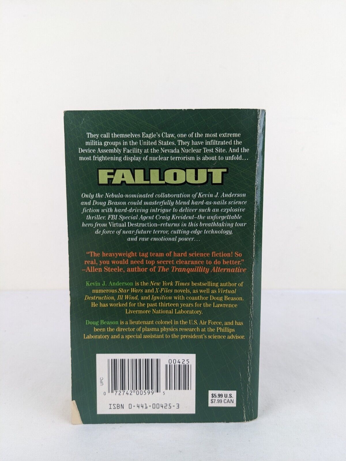 Fallout by Kevin J. Anderson & Doug Beason 1997 Craig Kreident Series