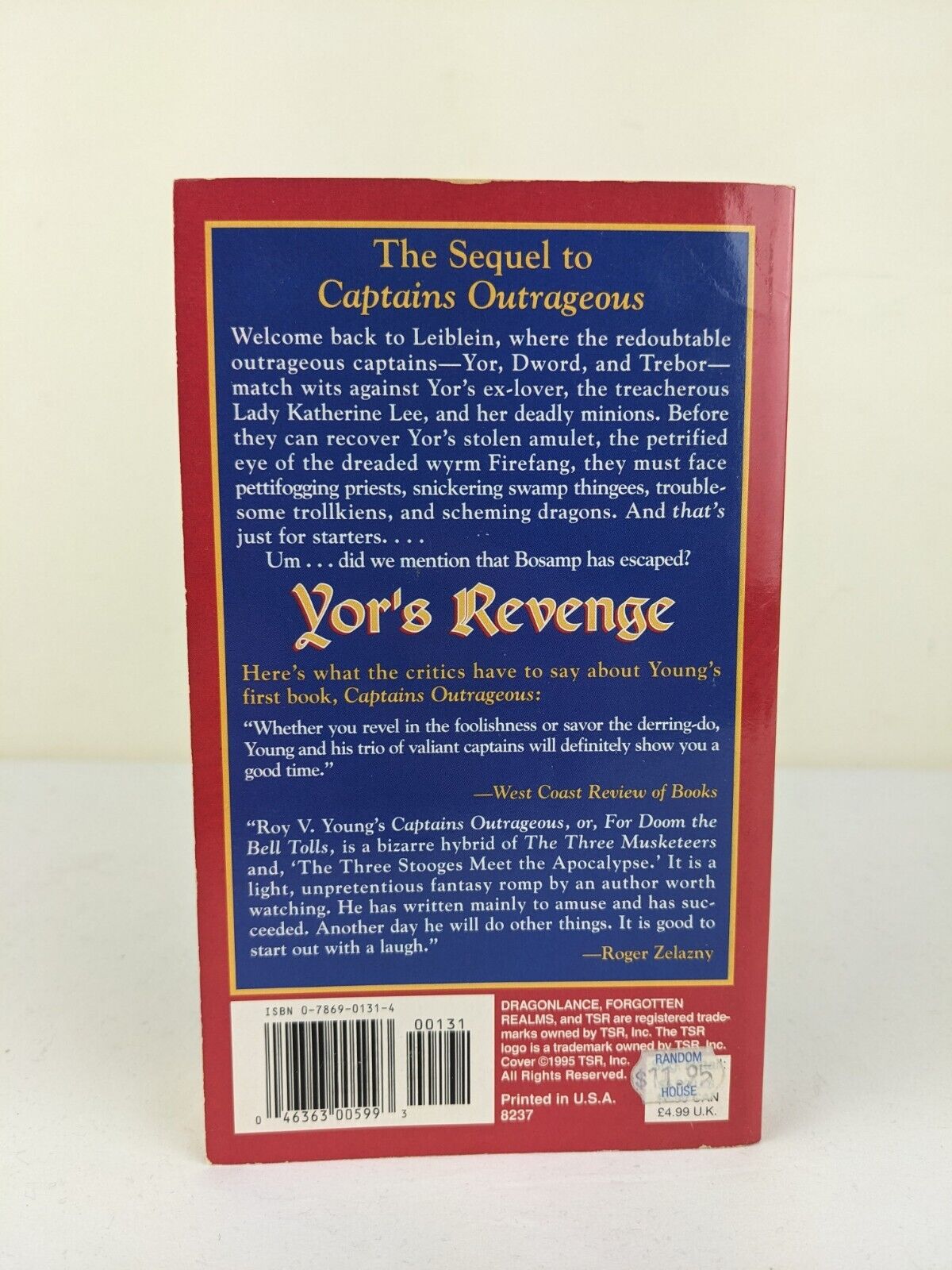 Yor's revenge by Roy V. Young 1995 TSR First Printing Outrageous 2 RARE
