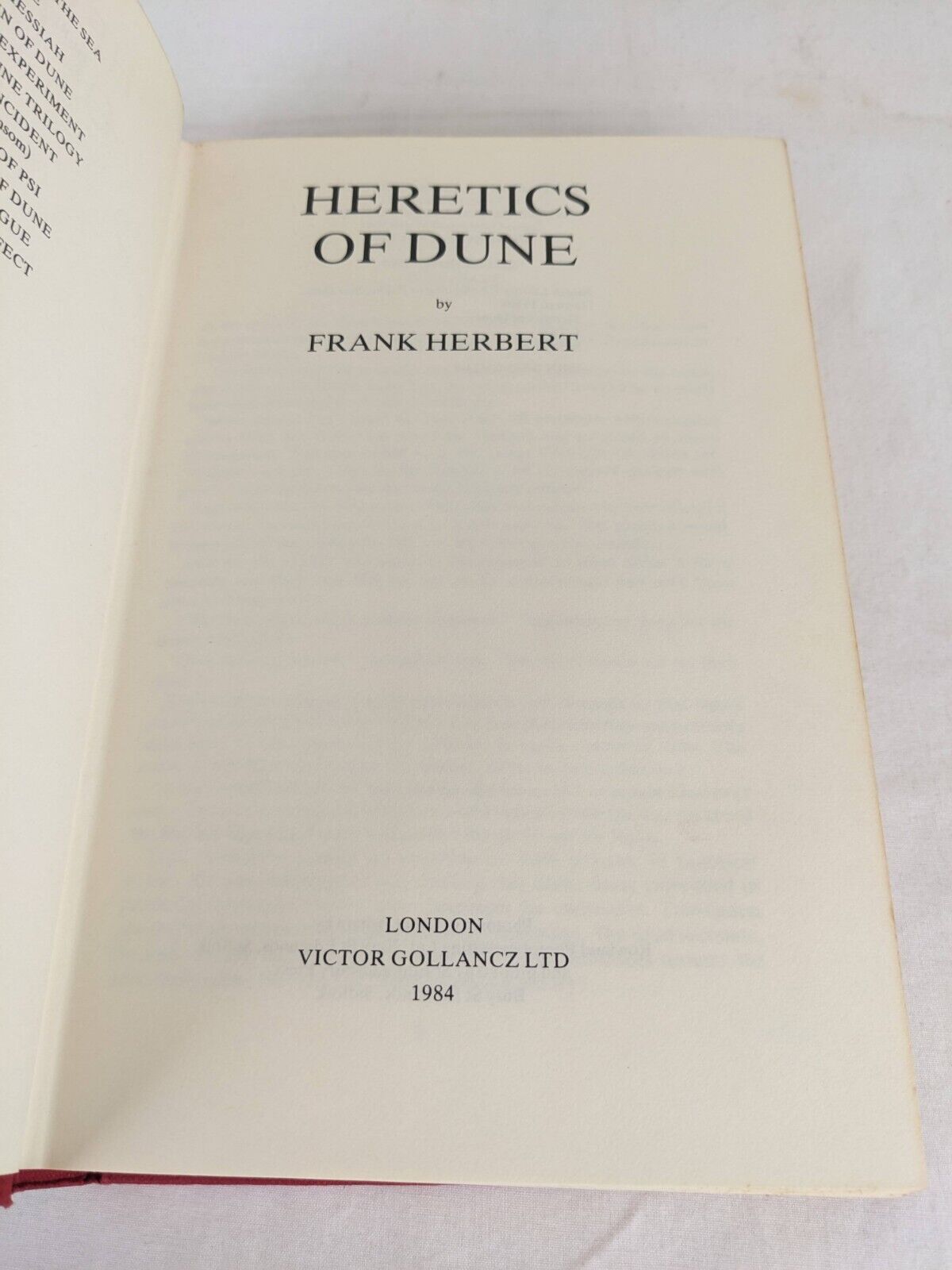 Heretics of Dune by Frank Herbert 1984 Hardcover