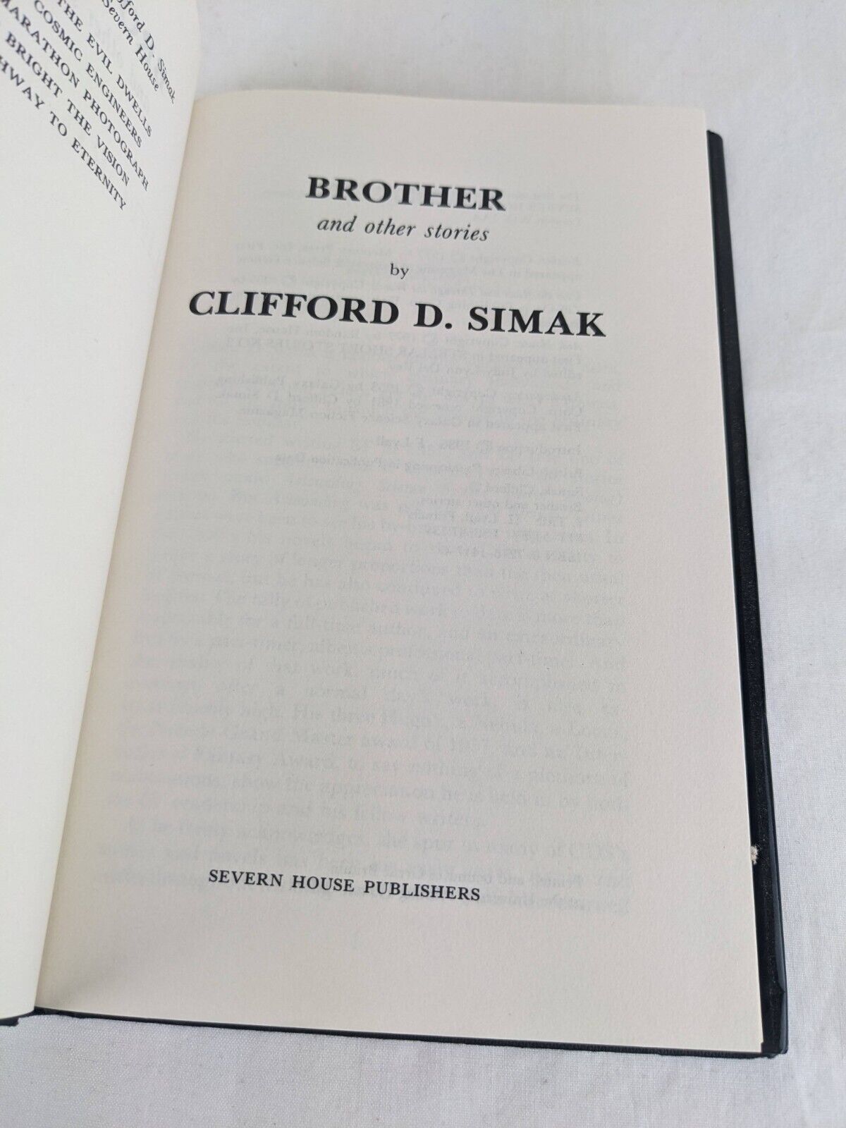 Clifford Simak: Brother & other stories edited by Francis Lyall 1986 Hardcover