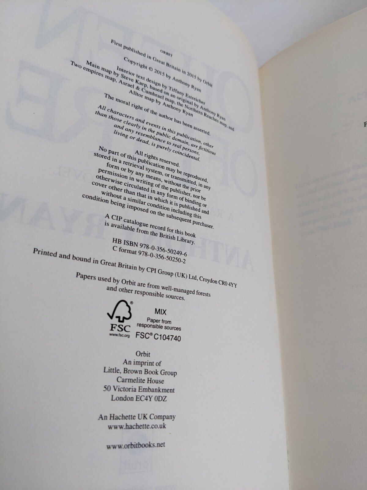 Queen of fire by Anthony Ryan 2015 Hardcover Raven's shadow