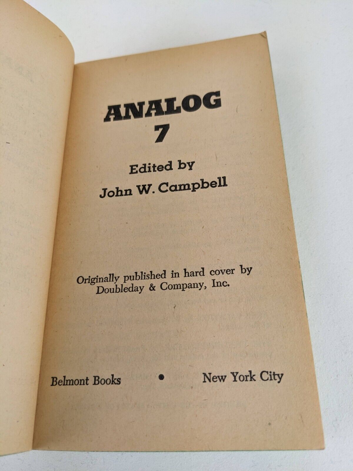 Analog 7 edited by John W. Campbell 1970