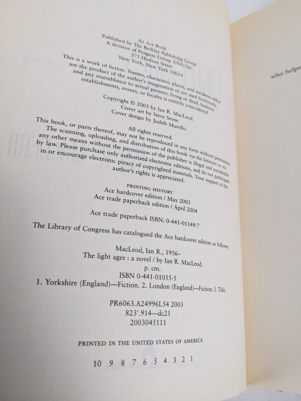 The light ages by Ian R. MacLeod 2004