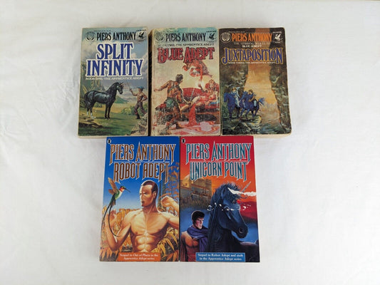 Apprentice Adept x 5 by Piers Anthony 1983 Split, Blue, Juxtaposition etc